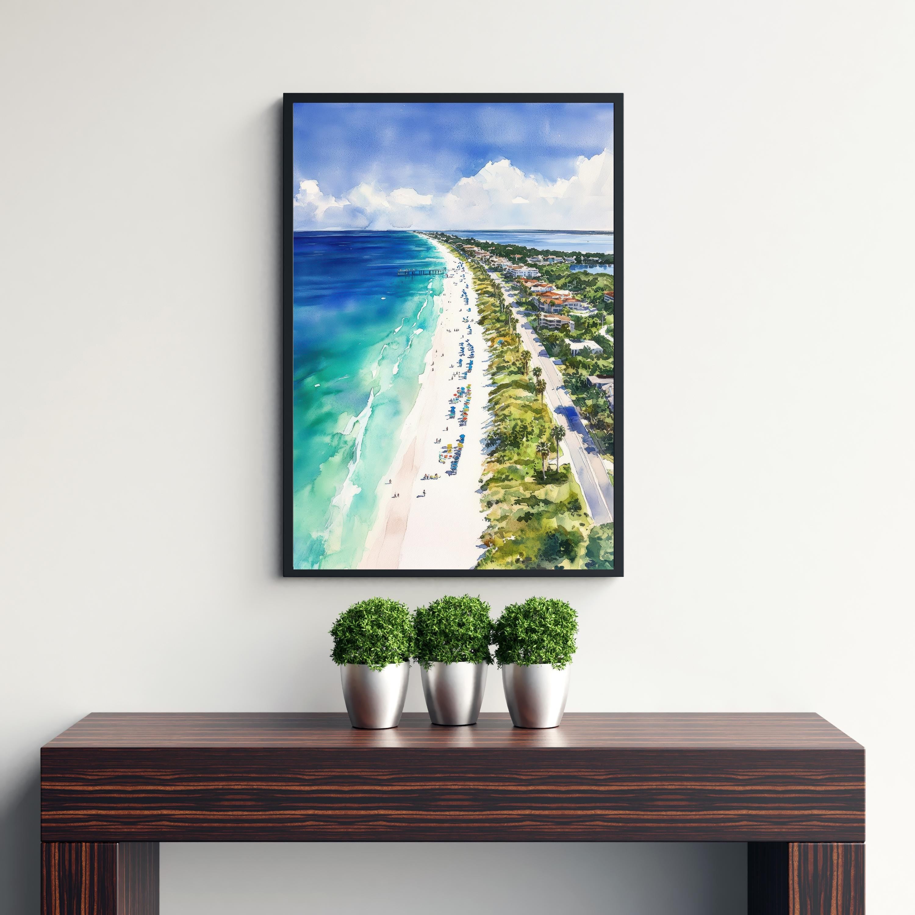 Anna Maria Island Watercolor Painting Florida Beach Art Anna Maria Print Coastal Decor Scenic Island Art