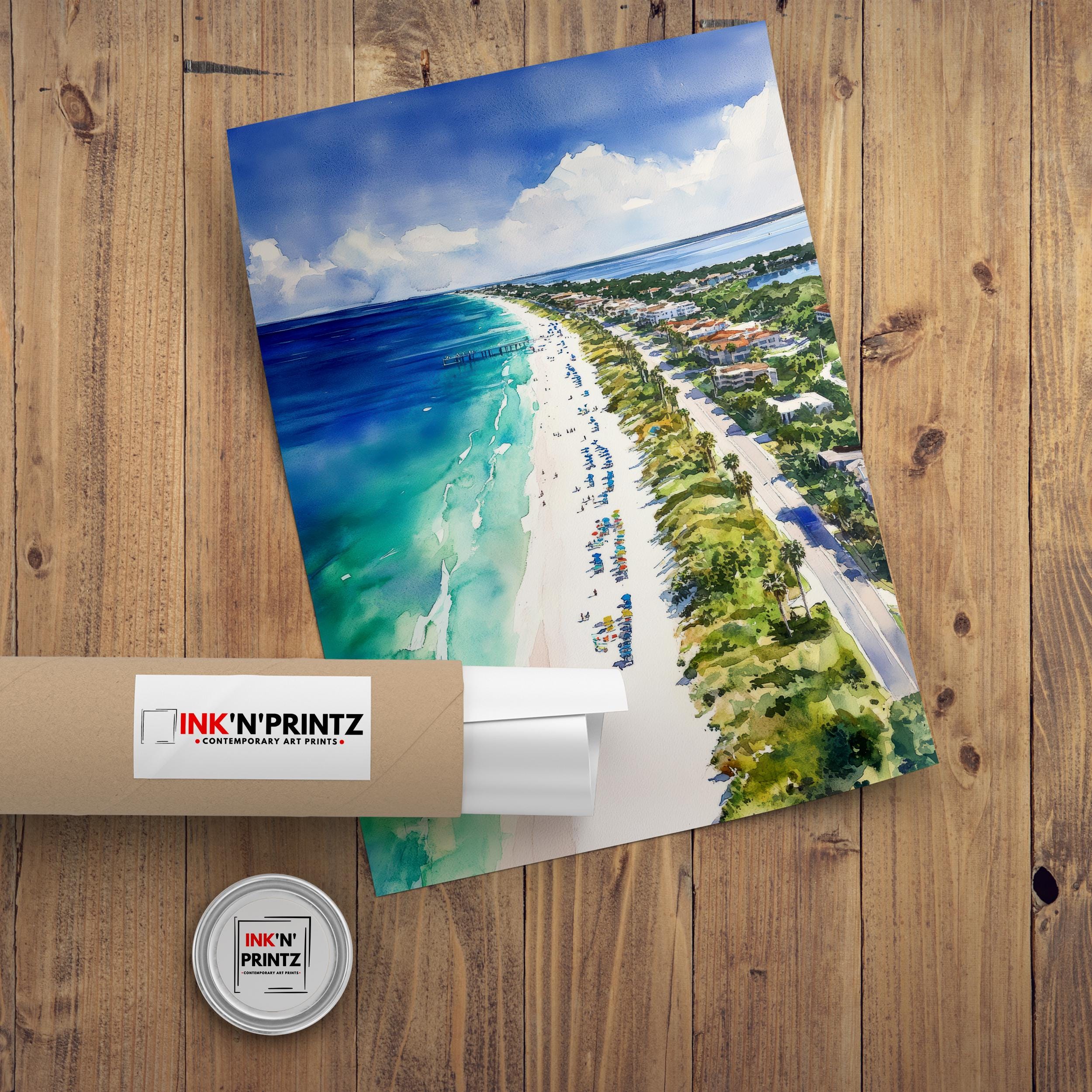 Anna Maria Island Watercolor Painting Florida Beach Art Anna Maria Print Coastal Decor Scenic Island Art