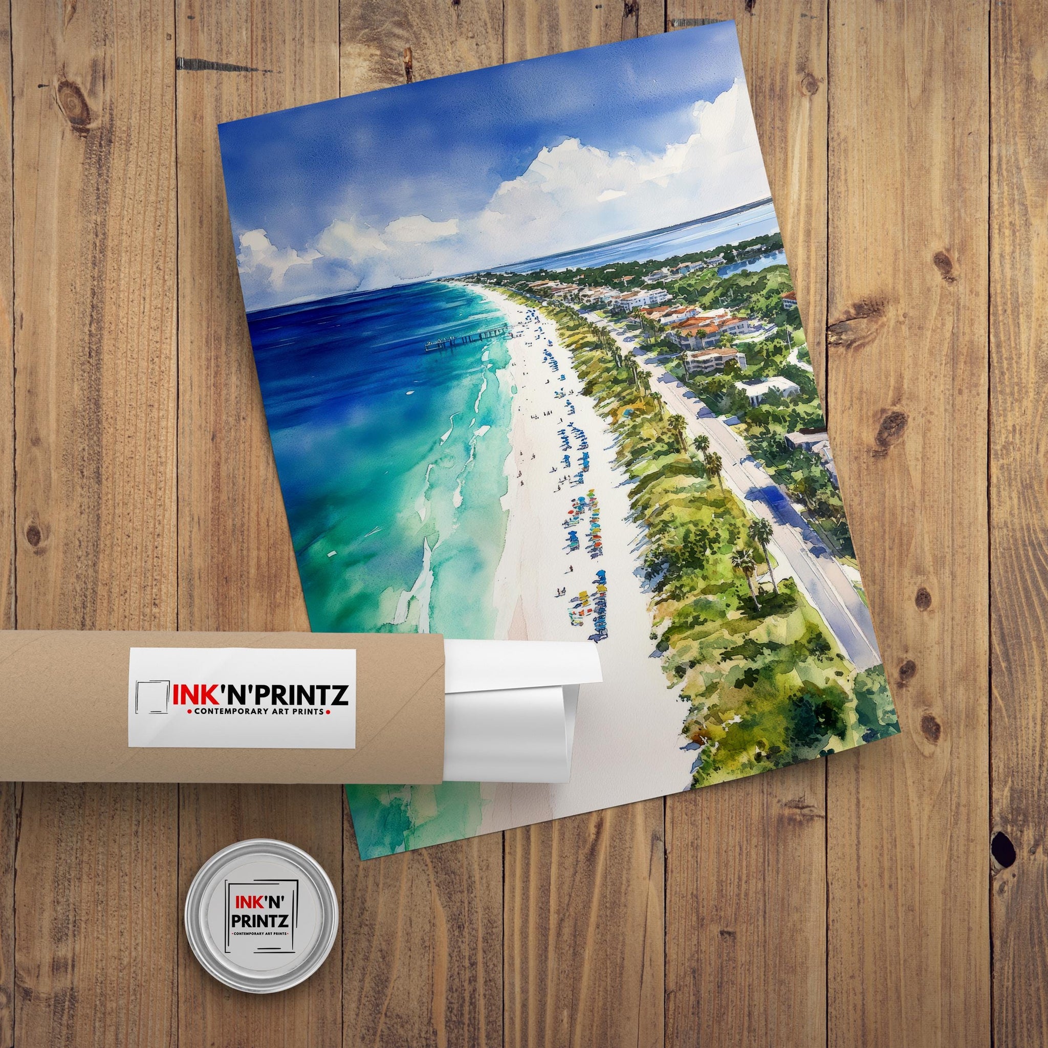 Anna Maria Island Watercolor Painting Florida Beach Art Anna Maria Print Coastal Decor Scenic Island Art