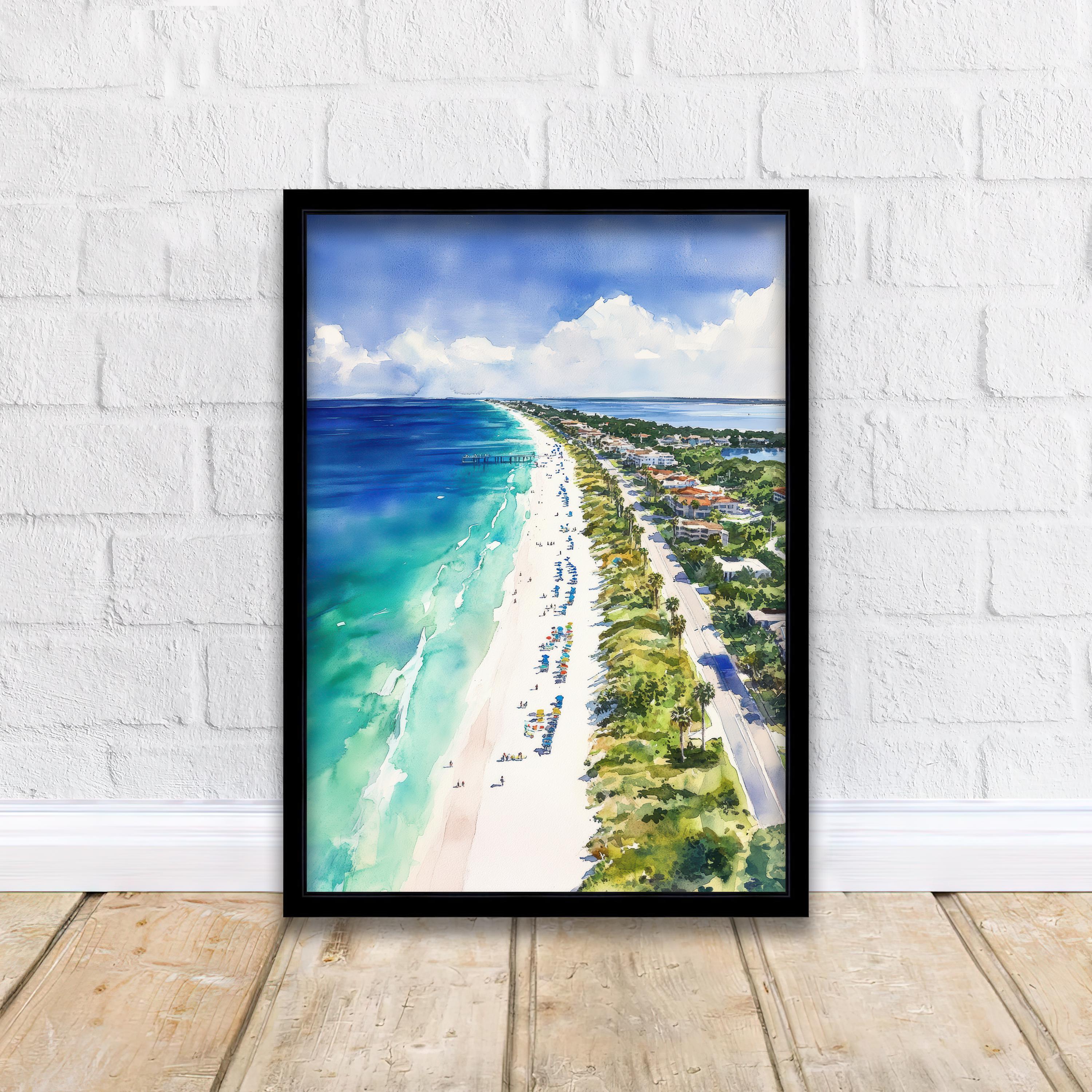 Anna Maria Island Watercolor Painting Florida Beach Art Anna Maria Print Coastal Decor Scenic Island Art
