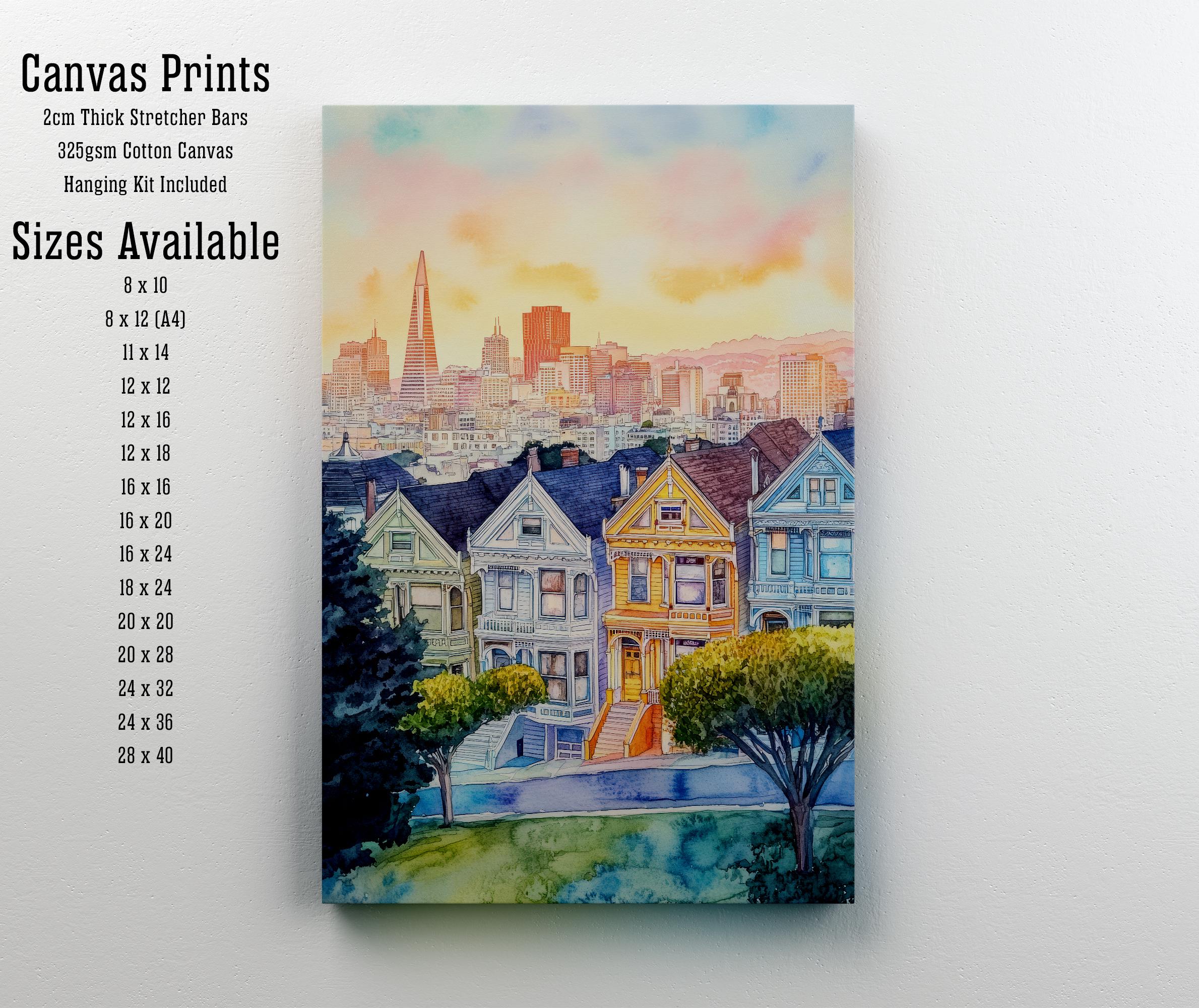 San Francisco Watercolor Painting Art San Francisco Print Watercolor Cityscape Scenic SF Decor