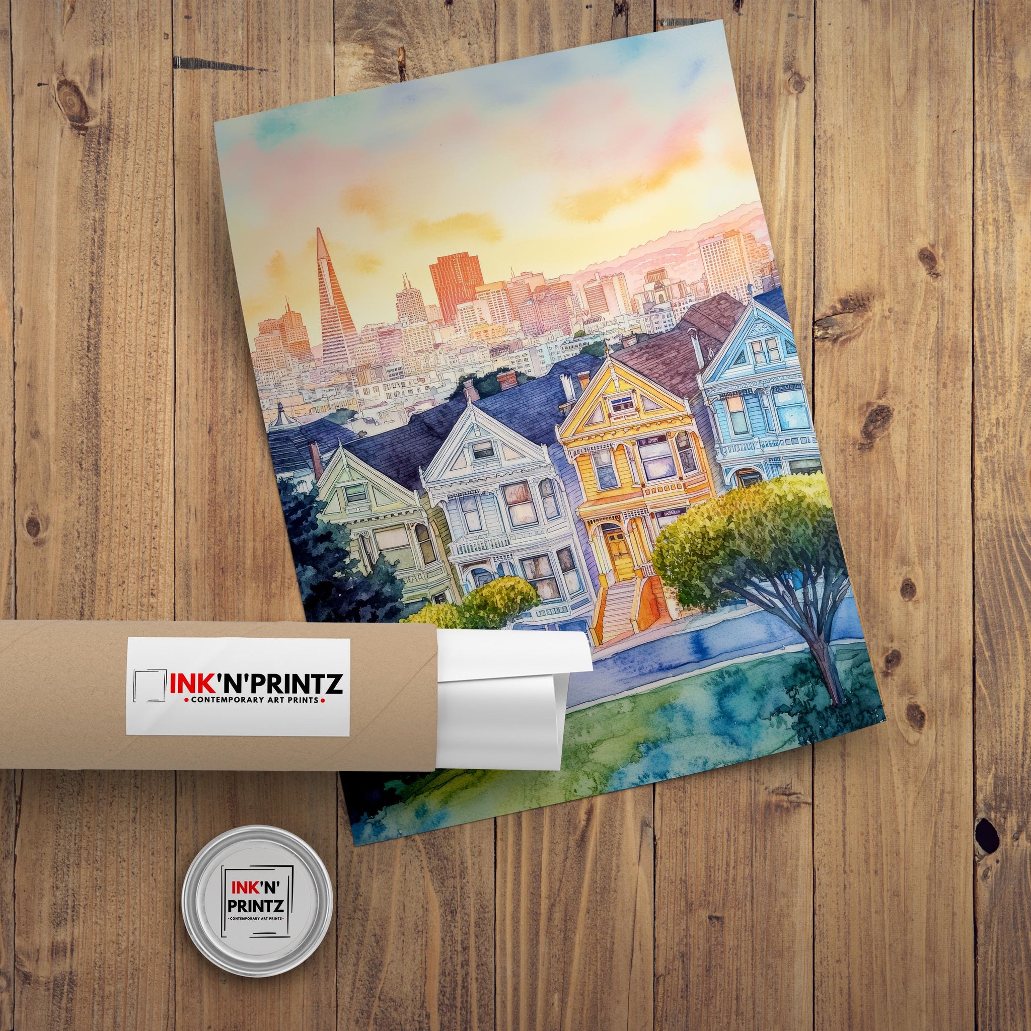 San Francisco Watercolor Painting Art San Francisco Print Watercolor Cityscape Scenic SF Decor