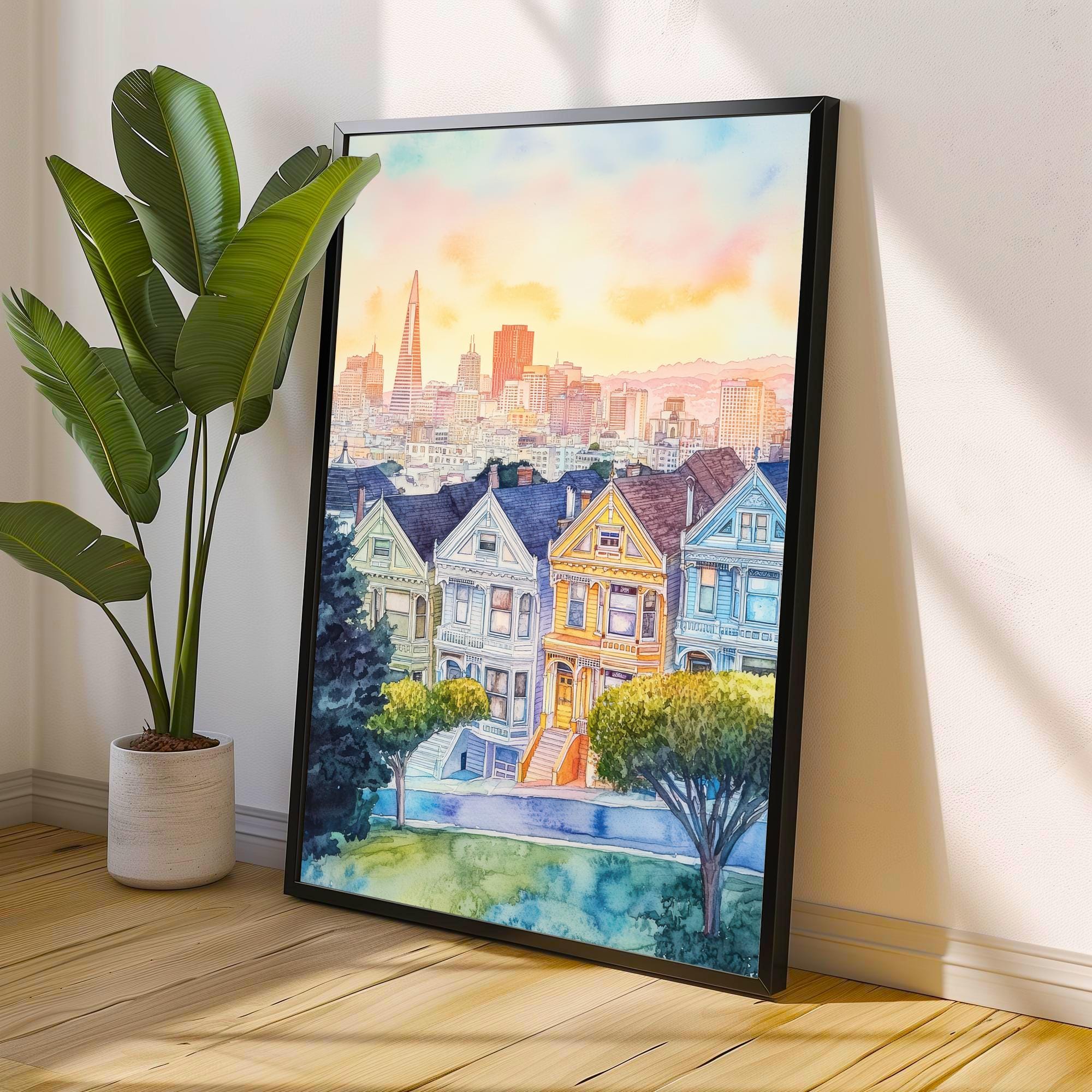 San Francisco Watercolor Painting Art San Francisco Print Watercolor Cityscape Scenic SF Decor