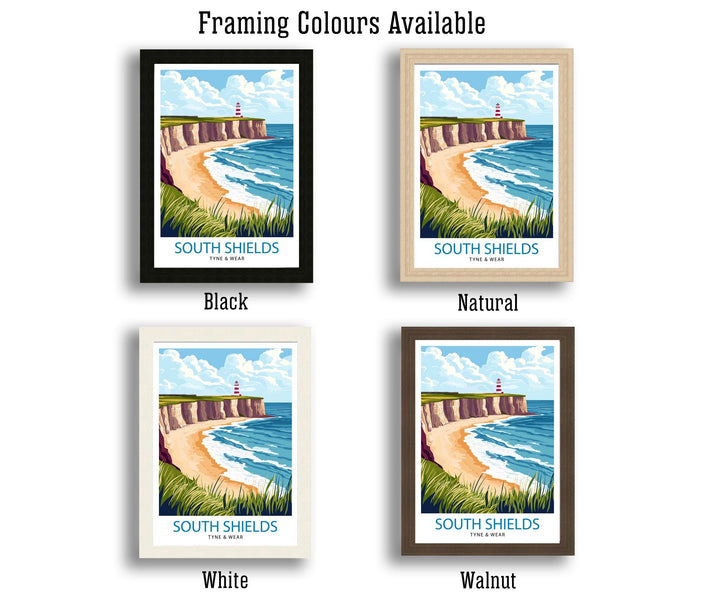 South Shields Travel Poster UK Coastal Art South Shields Poster Scenic North East England Poster South Shields