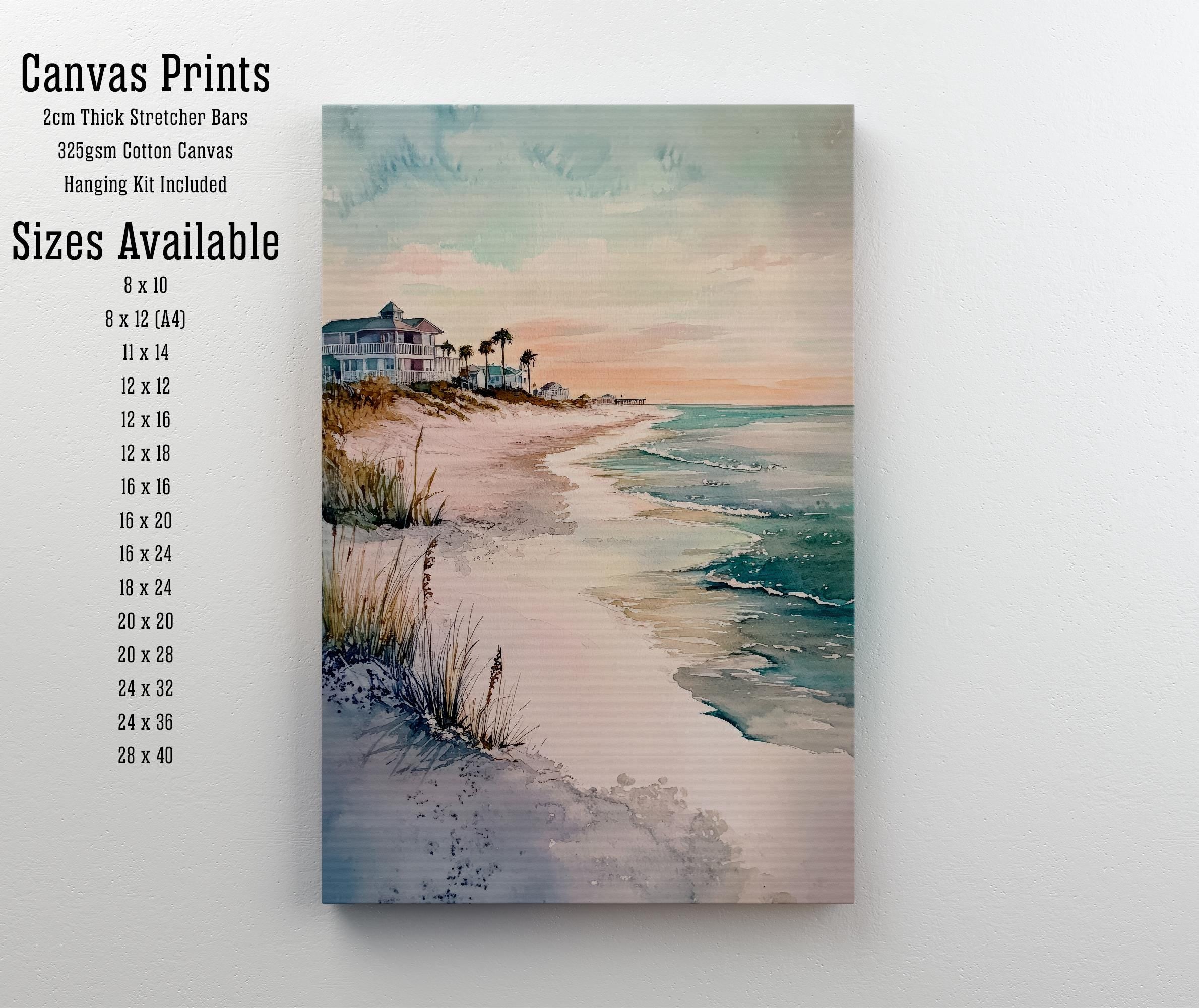 Gulf Shores Watercolor Painting Alabama Beach Art Gulf Shores Print Watercolor Seascape Beach Decor Scenic Gulf Coast Art
