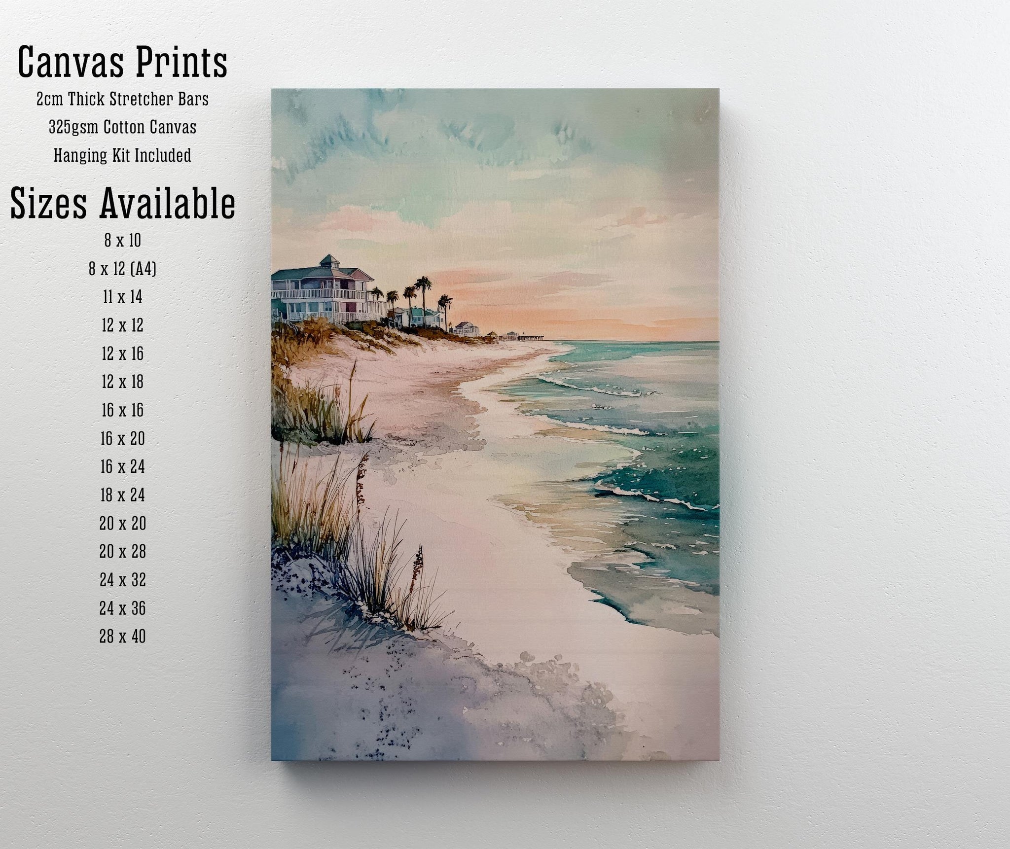 Gulf Shores Watercolor Painting Alabama Beach Art Gulf Shores Print Watercolor Seascape Beach Decor Scenic Gulf Coast Art