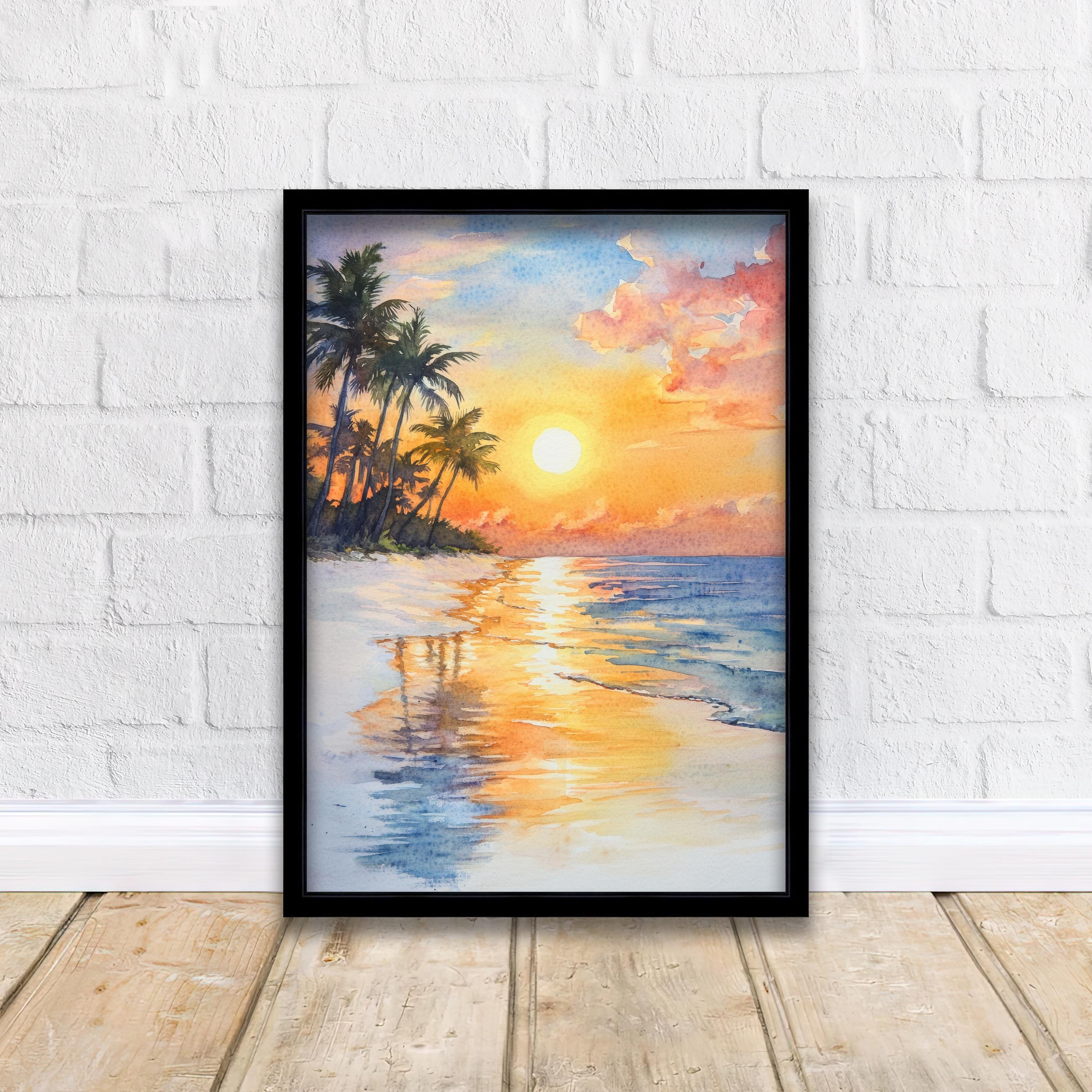 Key West Florida Watercolor Painting Key West Beach Art Florida Print Watercolor Seascape Tropical Art Key West Decor