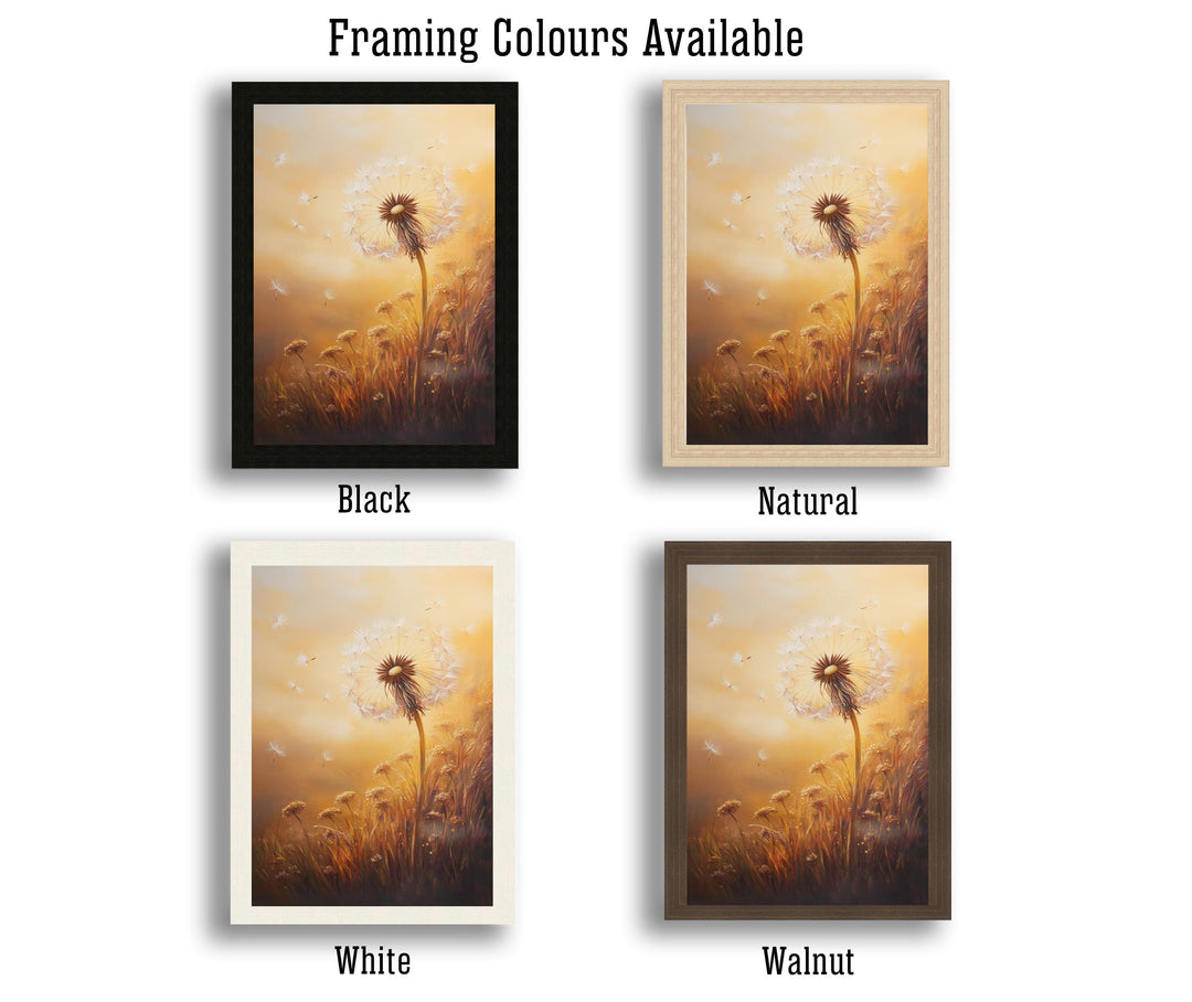 Dandelion Seeds Floating Art Print Cottagecore Decor Whimsical Nature Wall Art Vintage Botanical Poster for Rustic Home and Nature Inspired