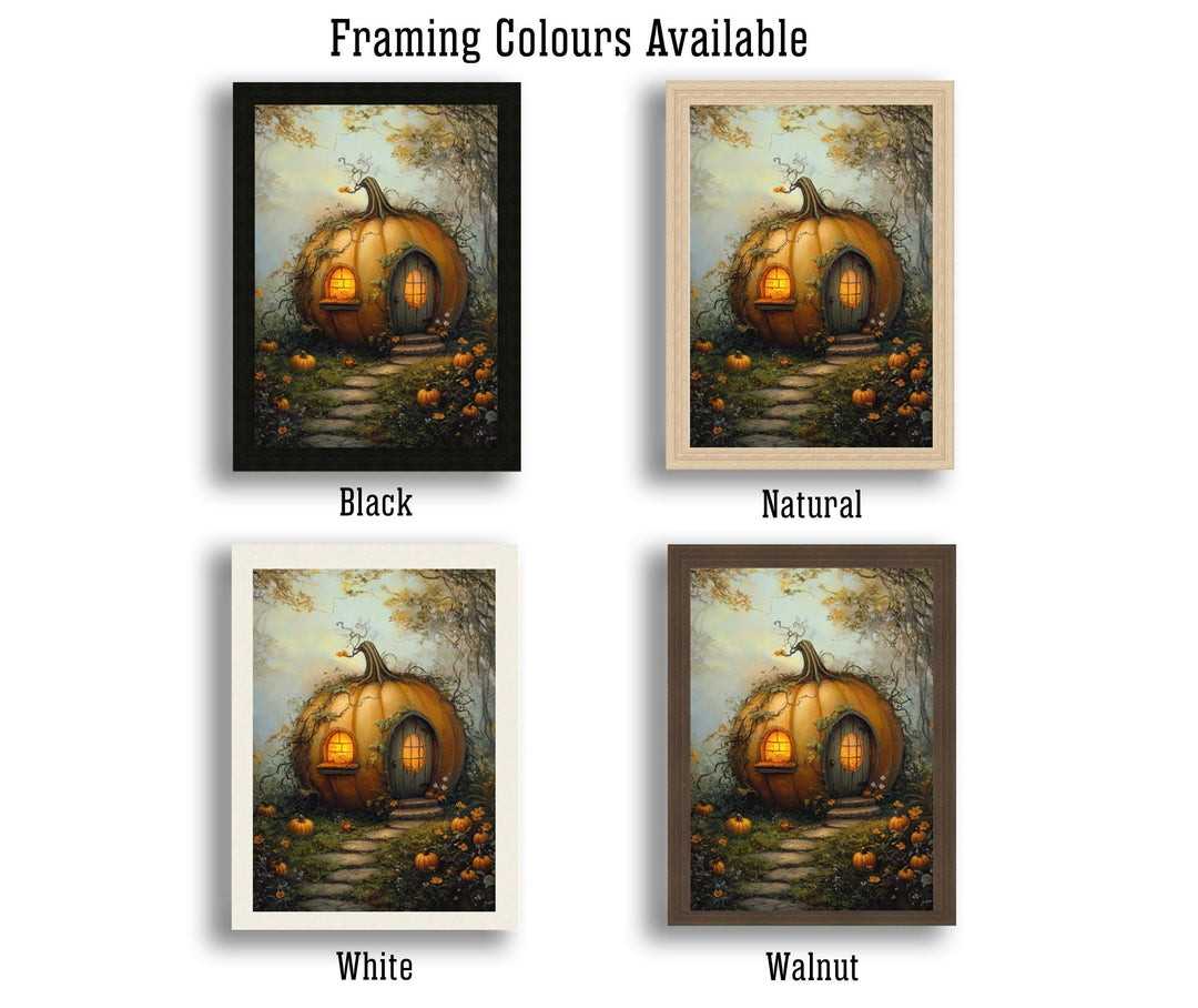 Pumpkin Patch Cottage Art Print Cottagecore Decor Rustic Autumn Wall Art Vintage Nature Poster for Cozy Homes and Seasonal Inspired Spaces