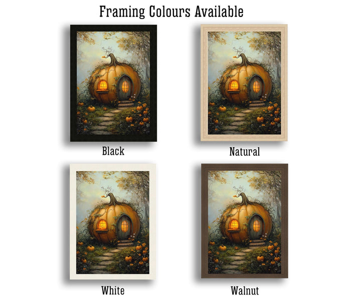 Pumpkin Patch Cottage Art Print Cottagecore Decor Rustic Autumn Wall Art Vintage Nature Poster for Cozy Homes and Seasonal Inspired Spaces