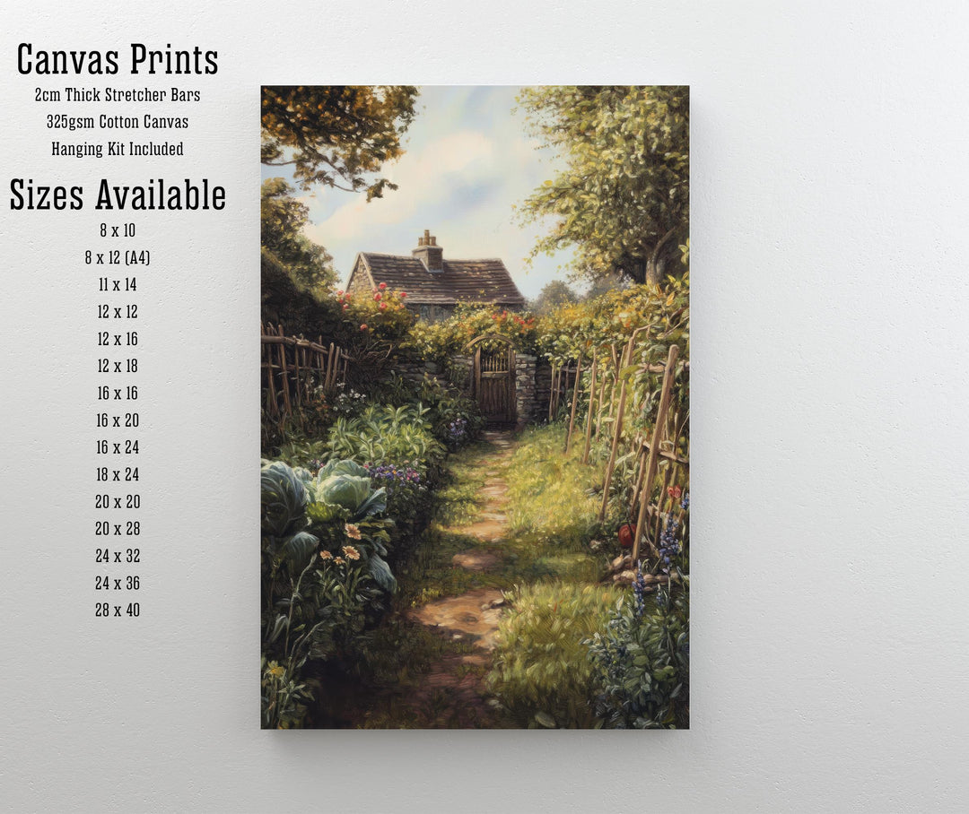 Victorian Vegetable Garden Art Print Cottagecore Decor Rustic Garden Wall Art Vintage Nature Poster for Cozy Homes and Nature Inspired