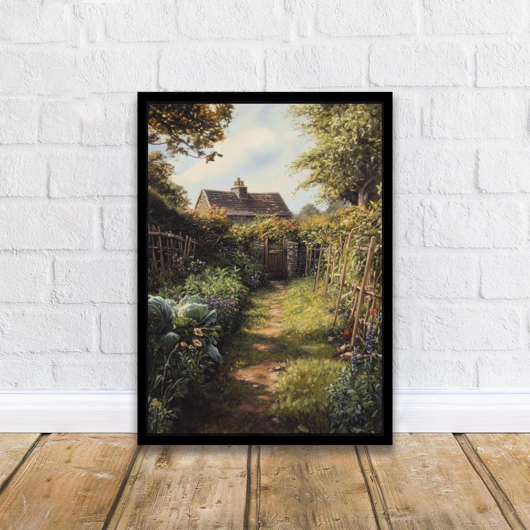 Victorian Vegetable Garden Art Print Cottagecore Decor Rustic Garden Wall Art Vintage Nature Poster for Cozy Homes and Nature Inspired