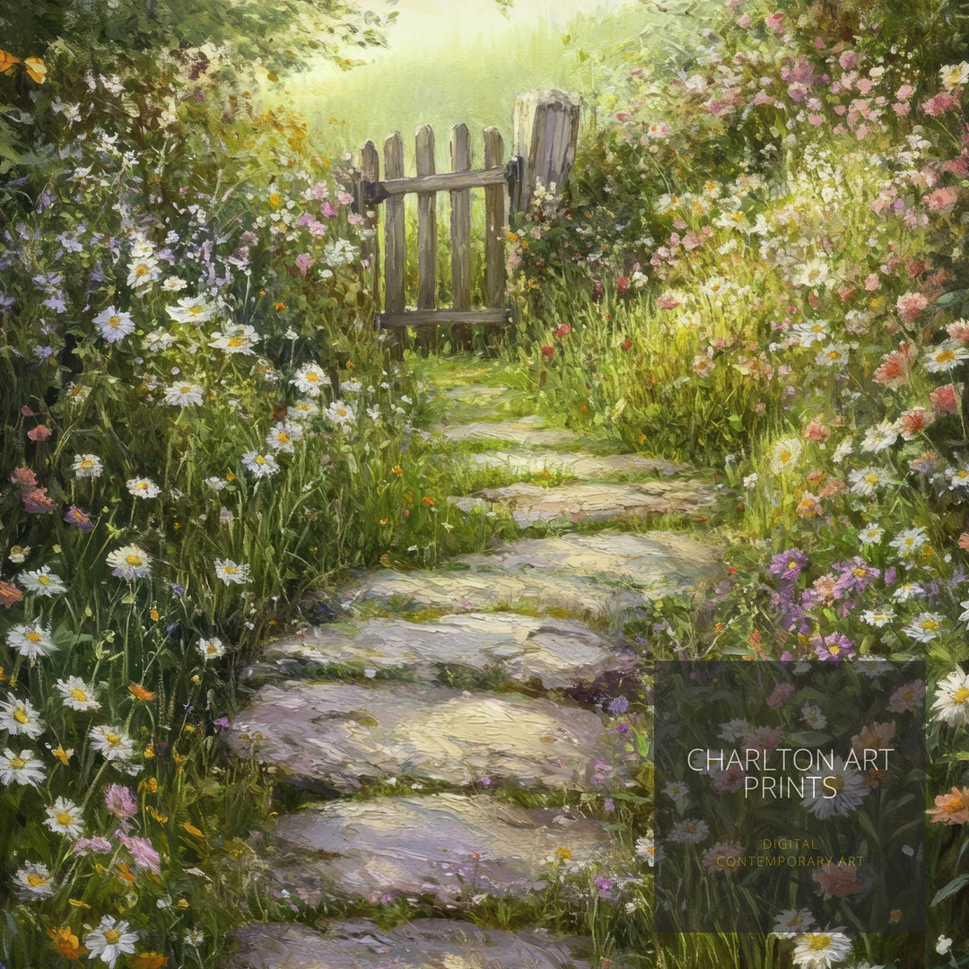 Victorian Wild Garden Art Print Cottagecore Decor Overgrown Garden Wall Art Vintage Nature Poster for Cozy Homes and Nature Inspired Spaces