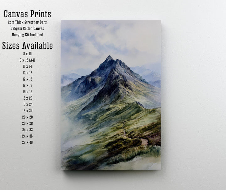 Scafell Pike Watercolor Painting Lake District Art Scafell Pike Print Scenic Mountain Watercolor UK Landscape Decor