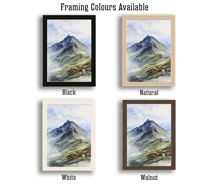 Scafell Pike Watercolor Painting Lake District Art Scafell Pike Print Scenic Mountain Watercolor UK Landscape Decor