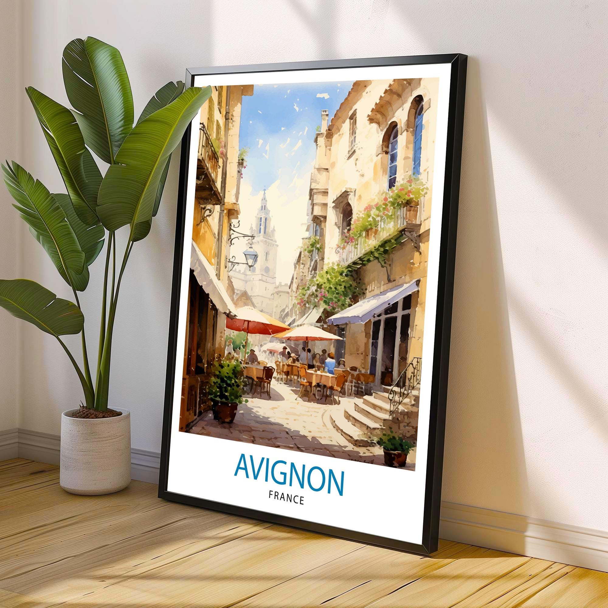 Avignon France Travel Print , Avignon Wall Decor, Avignon Home Living Decor, Avignon France Illustration, Travel Poster Gift for Avignon