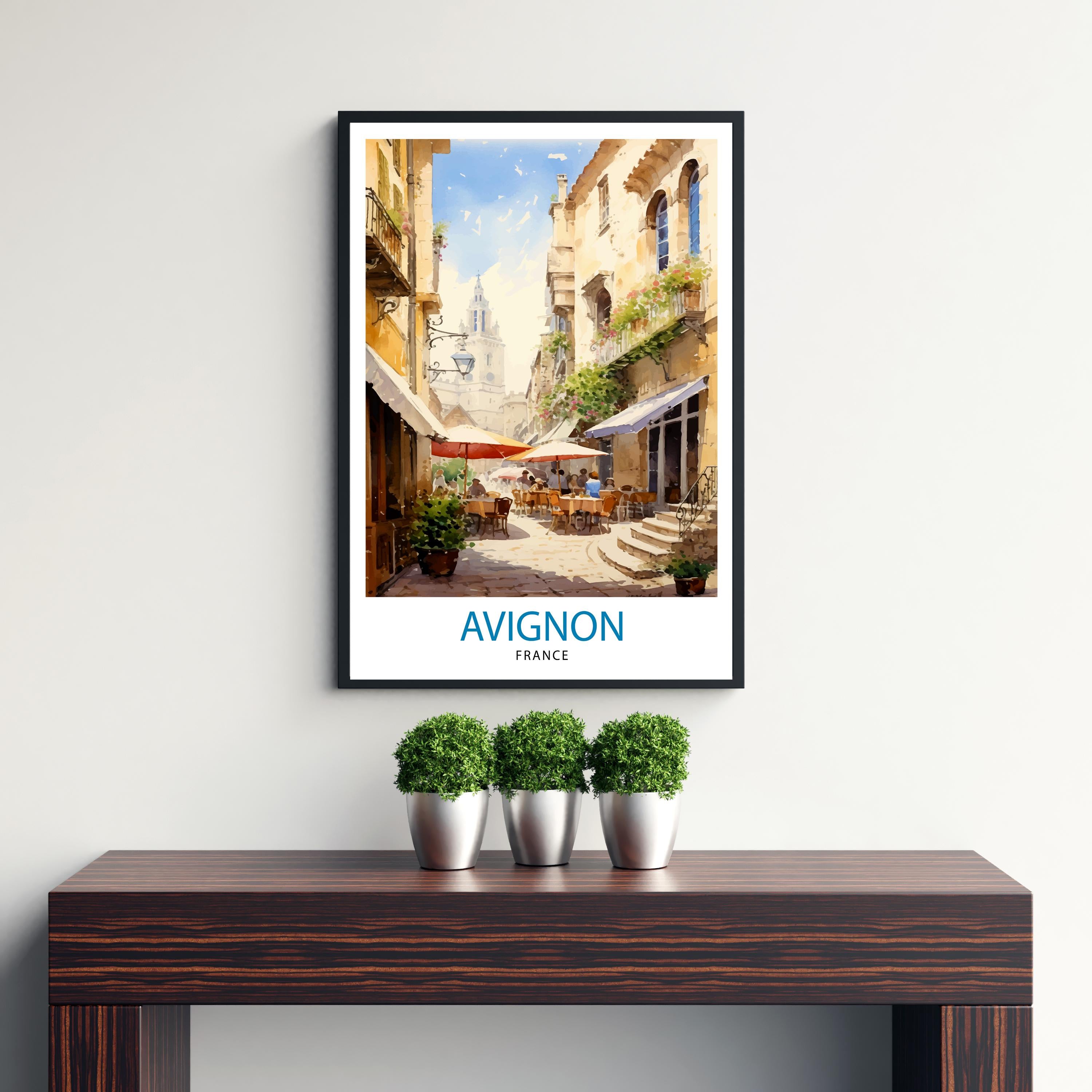 Avignon France Travel Print , Avignon Wall Decor, Avignon Home Living Decor, Avignon France Illustration, Travel Poster Gift for Avignon