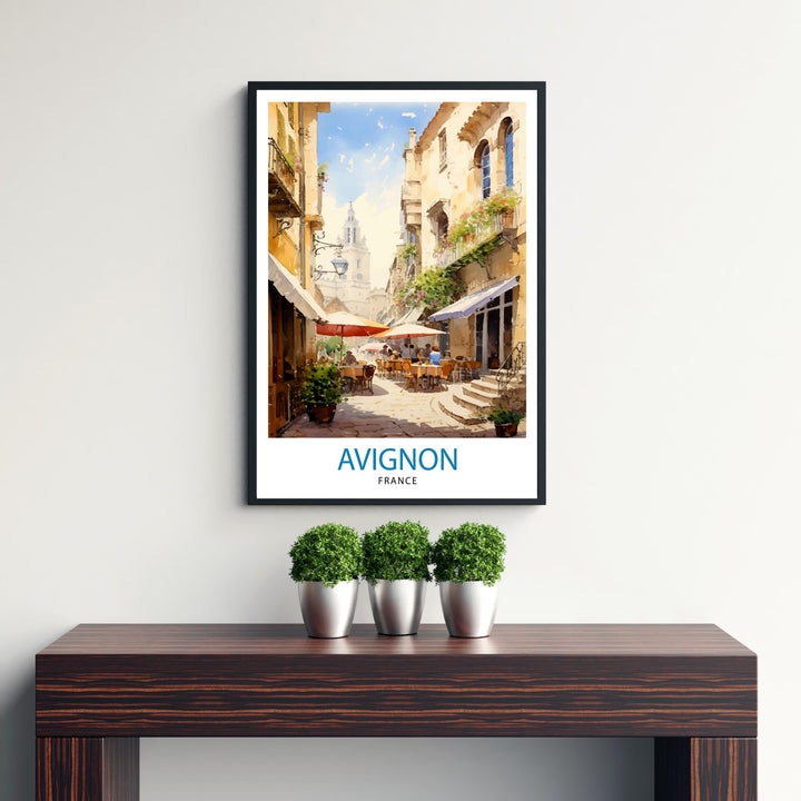 Avignon France Travel Print , Avignon Wall Decor, Avignon Home Living Decor, Avignon France Illustration, Travel Poster Gift for Avignon