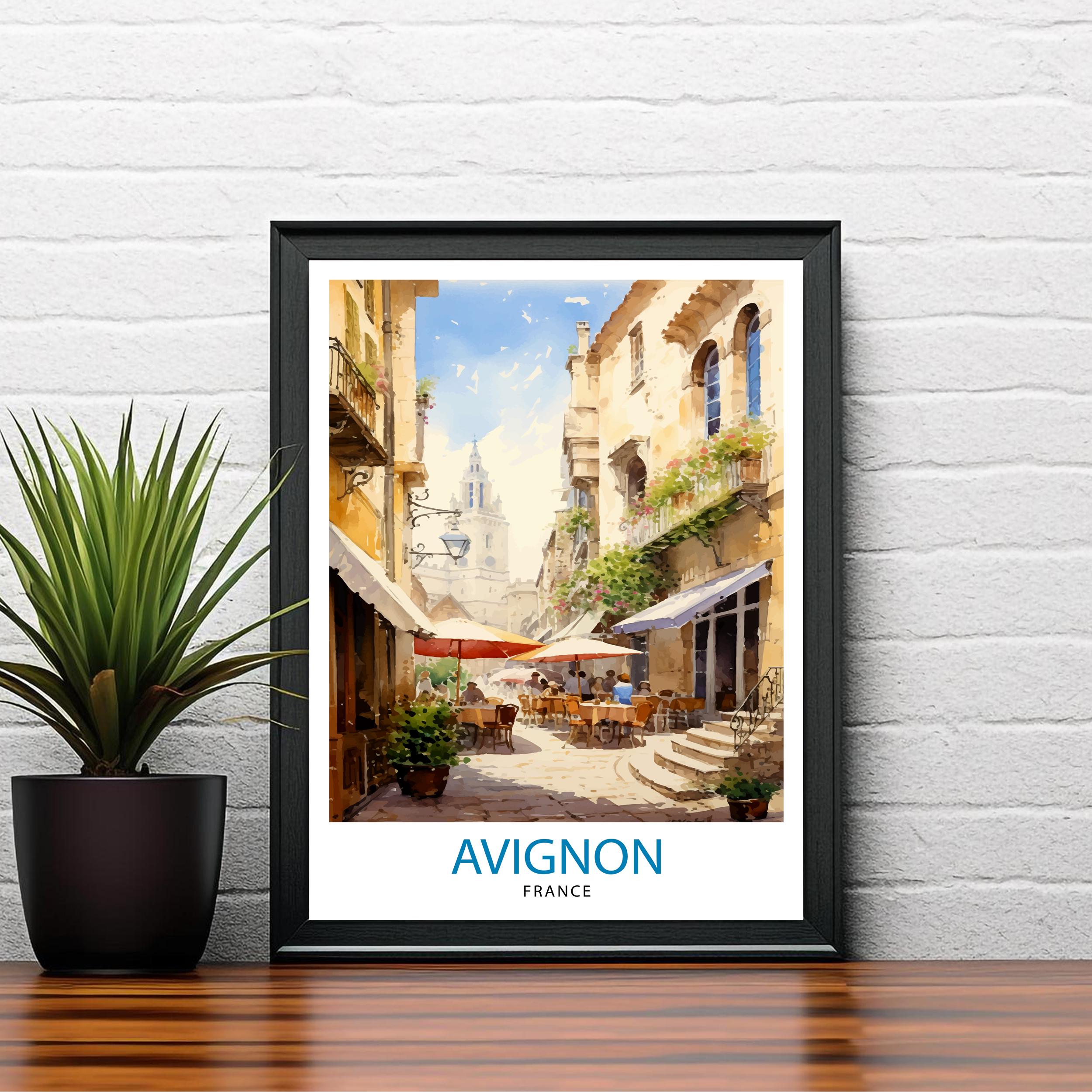 Avignon France Travel Print , Avignon Wall Decor, Avignon Home Living Decor, Avignon France Illustration, Travel Poster Gift for Avignon