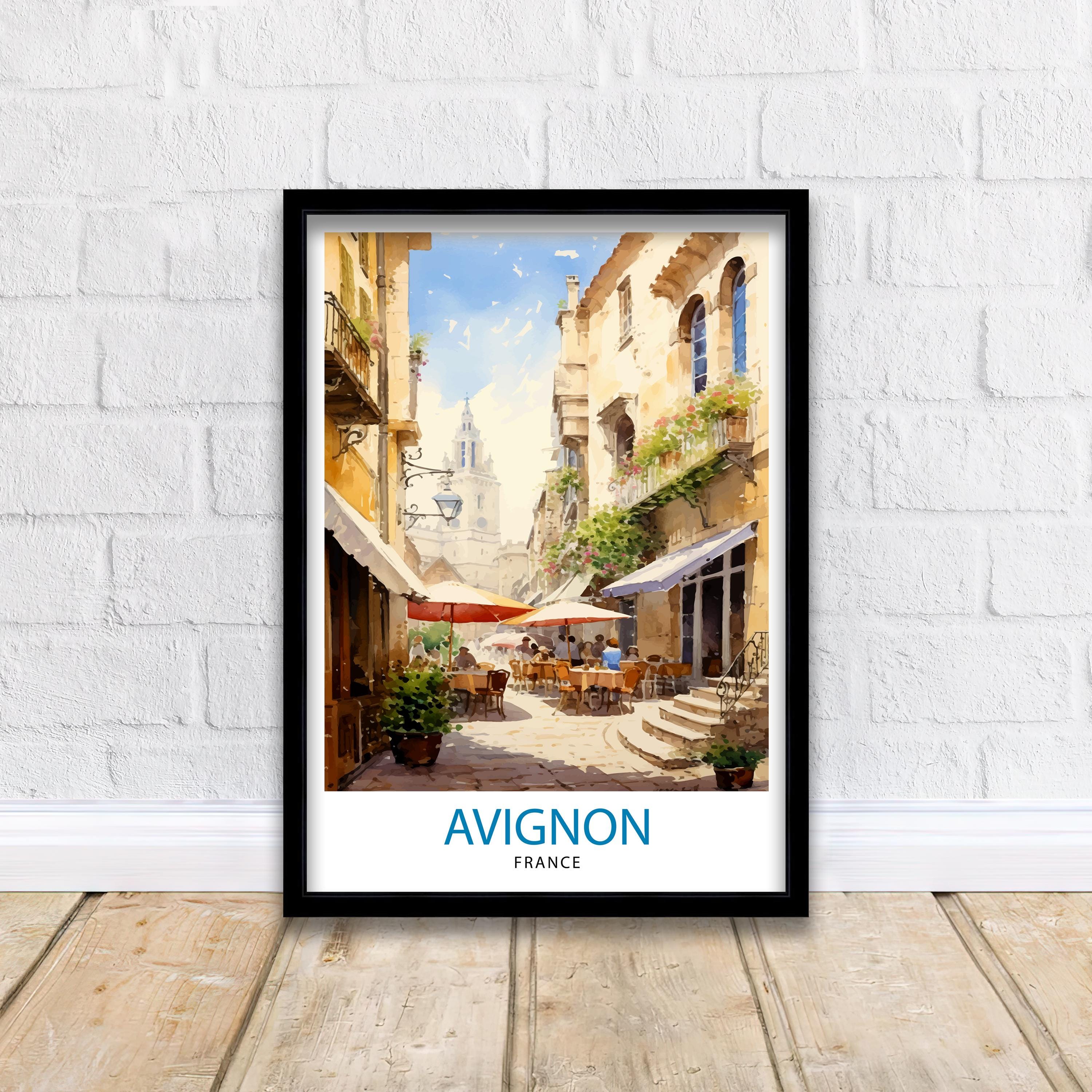 Avignon France Travel Print , Avignon Wall Decor, Avignon Home Living Decor, Avignon France Illustration, Travel Poster Gift for Avignon