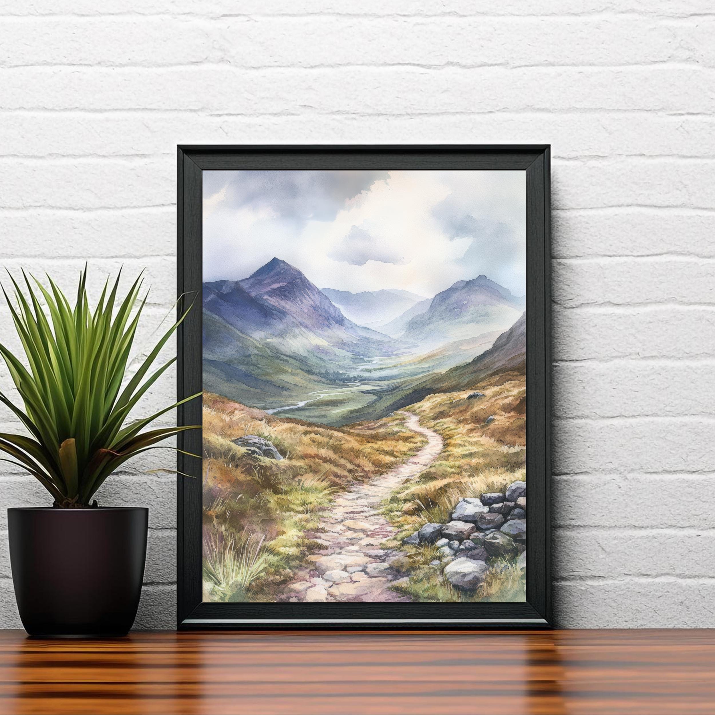 West Highland Way Watercolor Painting Scottish Landscape Art West Highland Way Print Scenic Scotland Decor