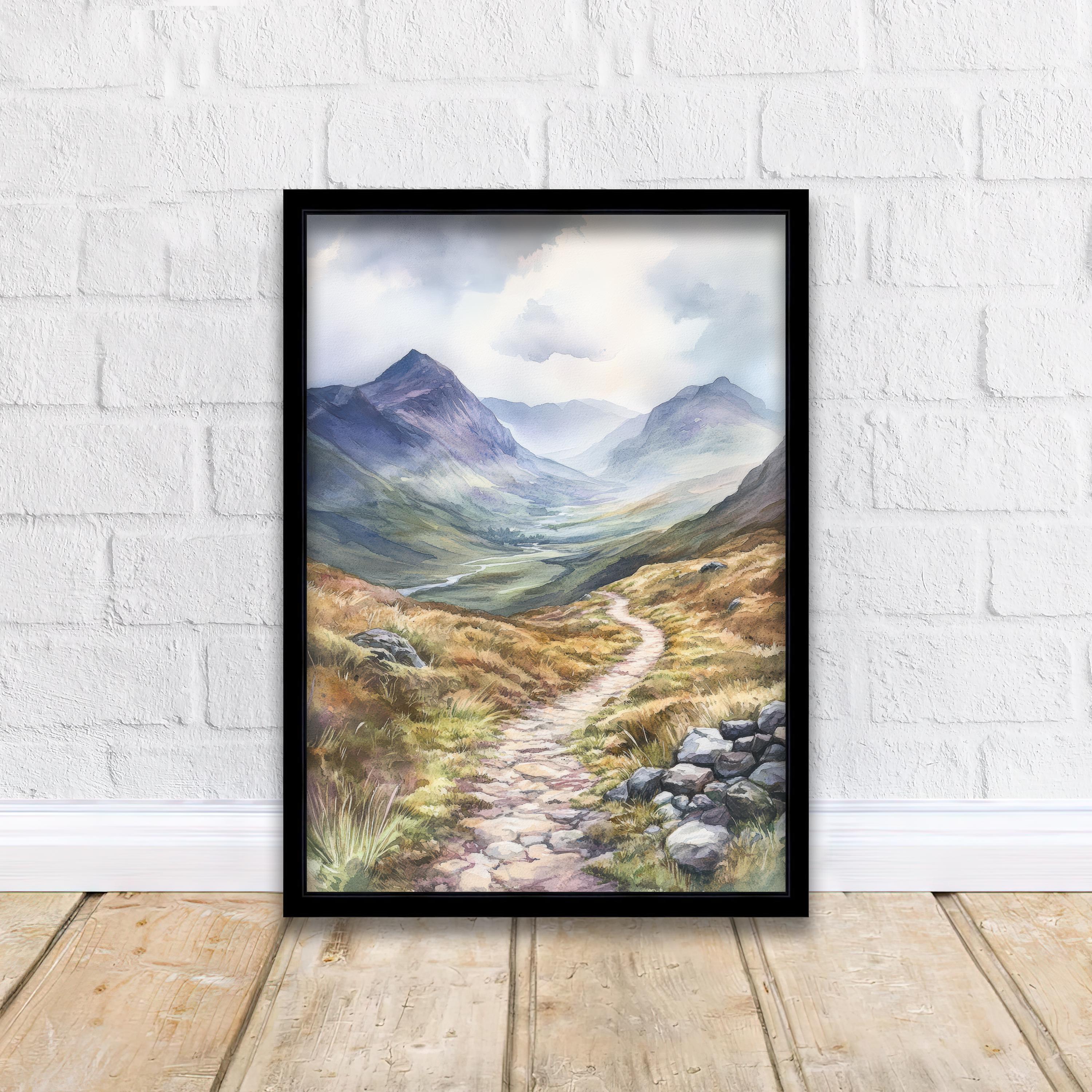 West Highland Way Watercolor Painting Scottish Landscape Art West Highland Way Print Scenic Scotland Decor