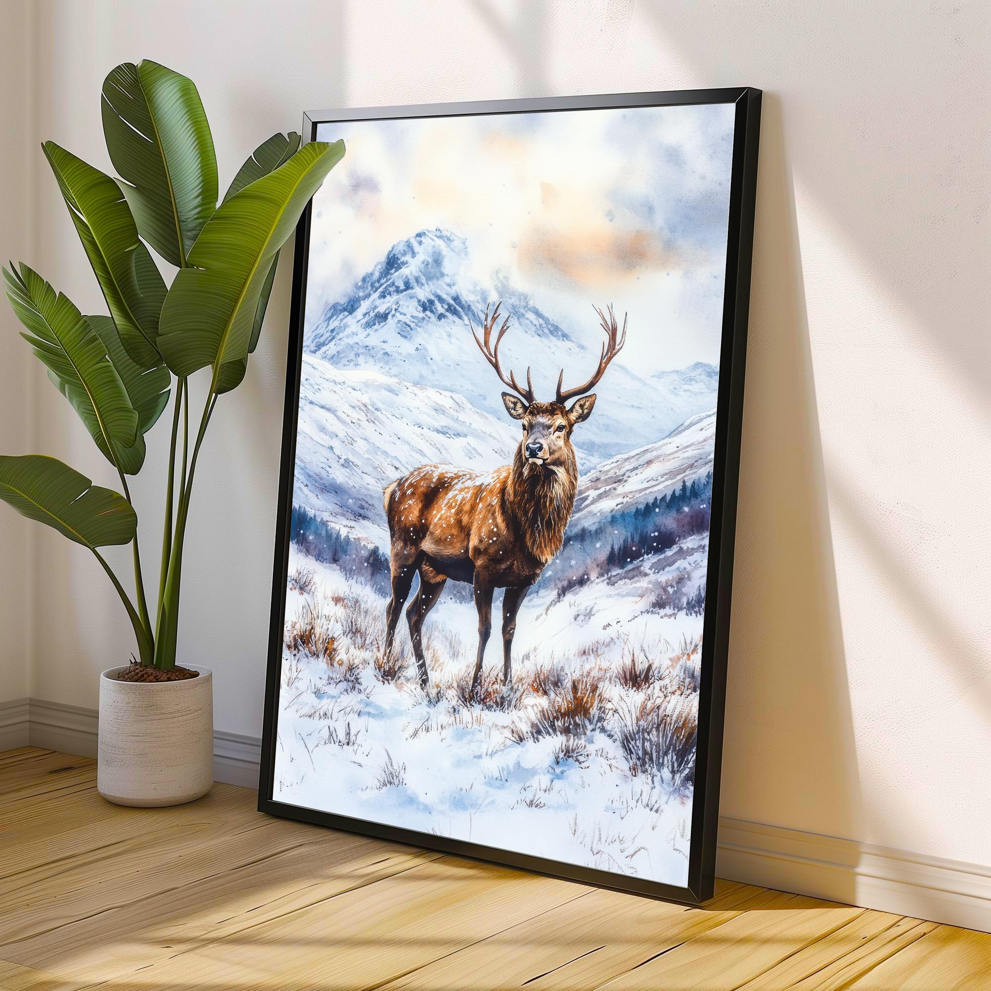Scottish Highlands Watercolor Painting Scotland Landscape Art Highland Print Scenic Scottish Watercolor Decor