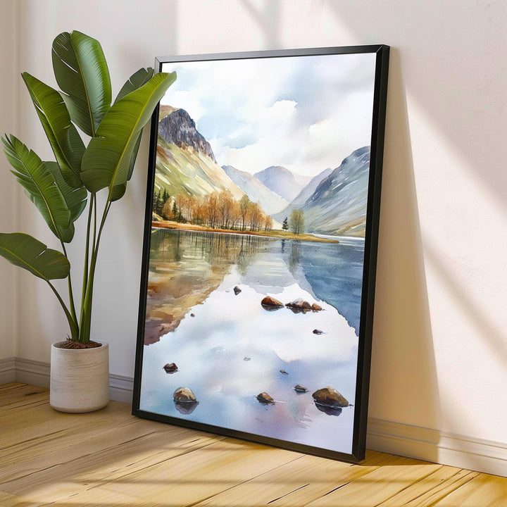 Buttermere Watercolor Painting Lake District Art Buttermere Print Scenic UK Watercolor Nature Decor