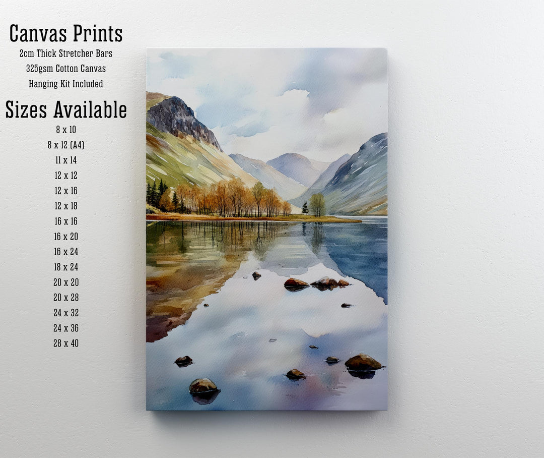 Buttermere Watercolor Painting Lake District Art Buttermere Print Scenic UK Watercolor Nature Decor