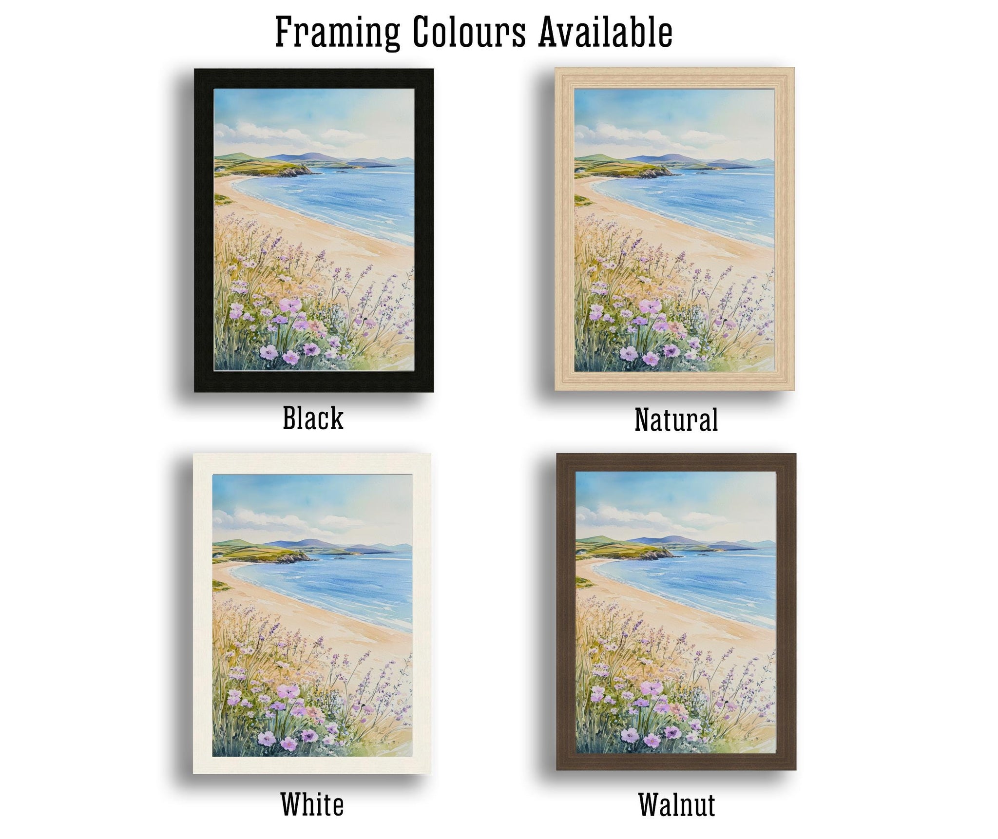 Caernarfon Beach Watercolor Painting Wales Coastal Art Caernarfon Print Scenic Beach Watercolor Decor