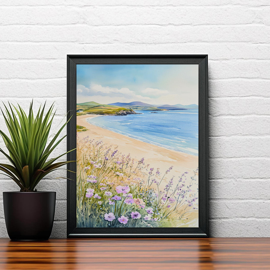 Caernarfon Beach Watercolor Painting Wales Coastal Art Caernarfon Print Scenic Beach Watercolor Decor