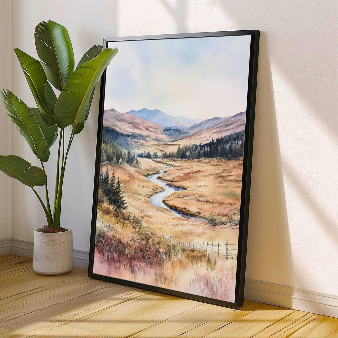 Cairngorms Watercolor Painting Scottish Highlands Art Cairngorms Print Scenic Mountain Watercolor Decor