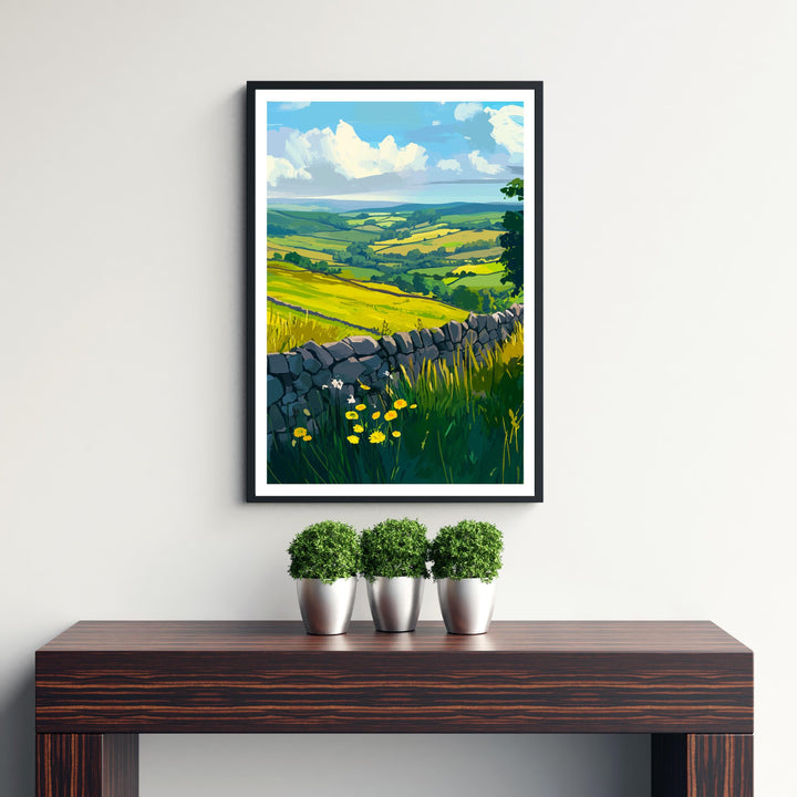 Peak District Travel Poster UK Landscape Art Peak District Print Scenic Countryside Poster British Nature Decor