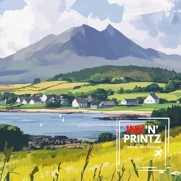 Isle of Arran Travel Poster Scotland Island Art Arran Print Scenic Scottish Isle Poster Isle of Arran Decor