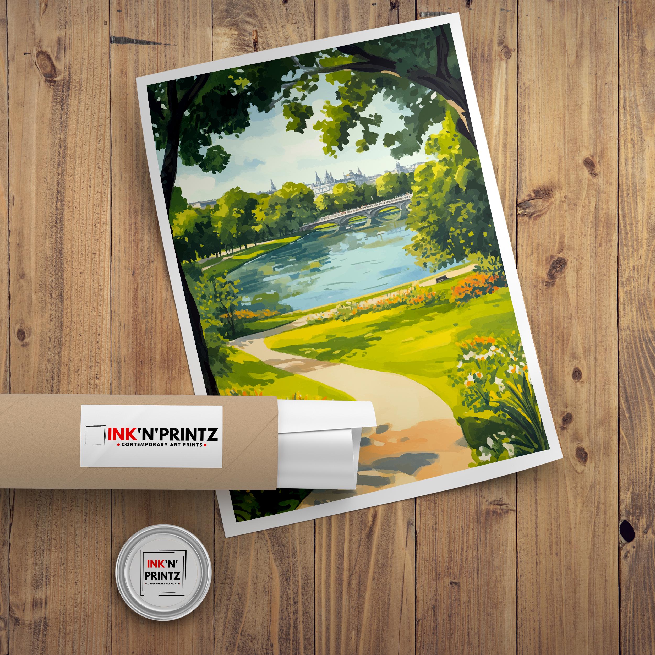 Hyde Park Travel Poster London Park Art Hyde Park Print Scenic London Poster British Nature Decor