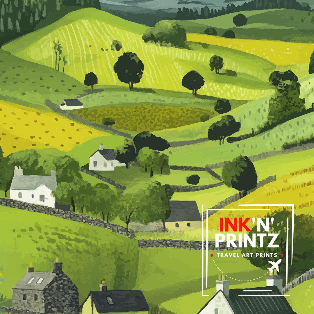 Scottish Highlands Travel Poster Scotland Landscape Art Scottish Highlands Print Scenic Scottish Nature Poster