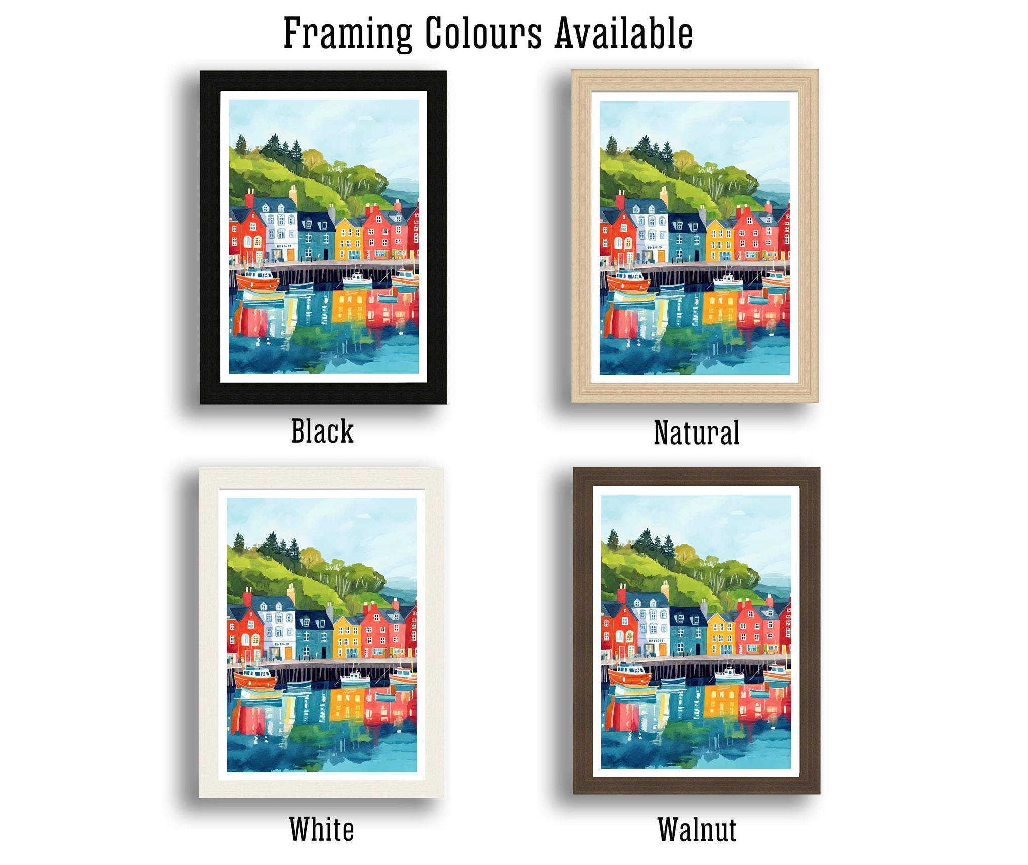 Tobermory Travel Poster Scottish Village Art Tobermory Print Scenic Isle of Mull Poster Tobermory Decor