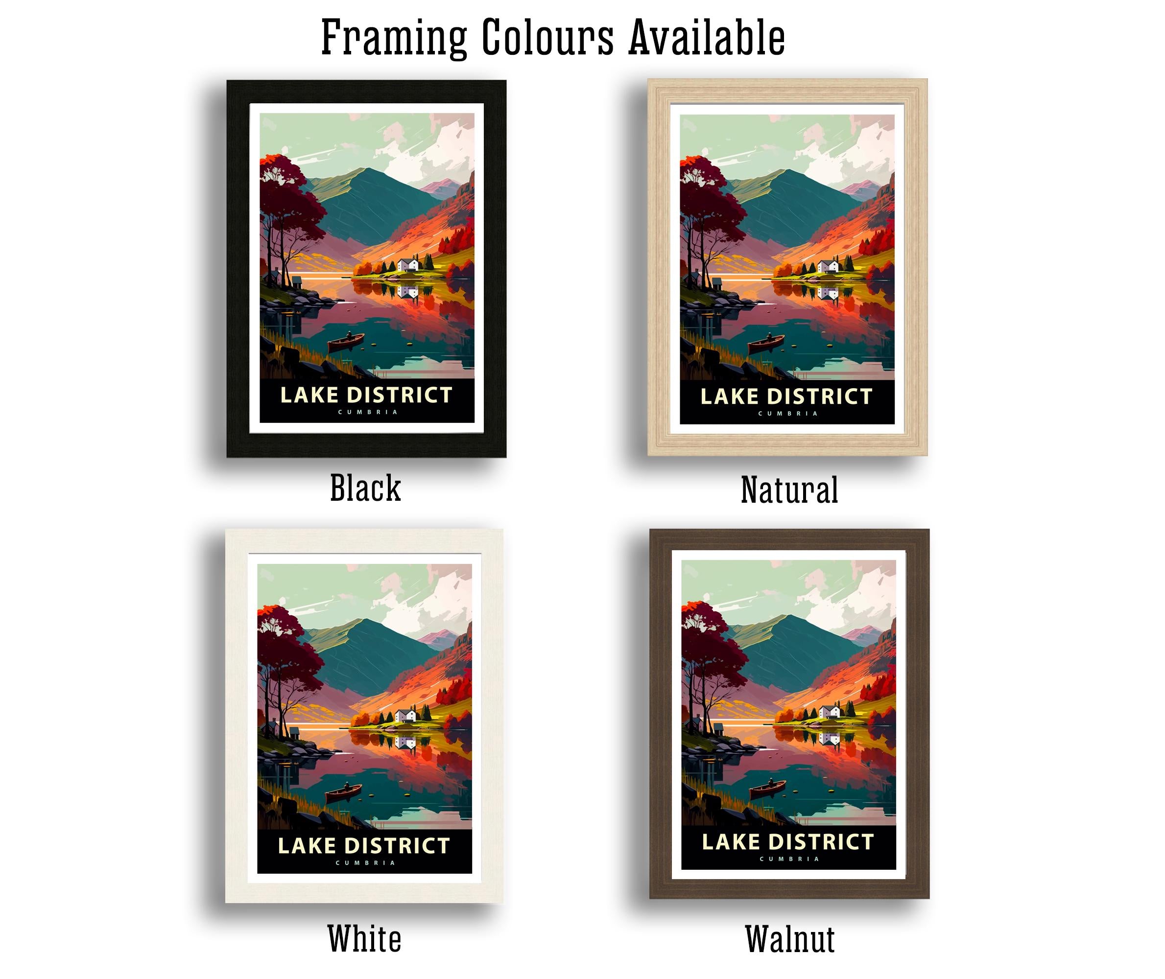 Lake District Travel Poster UK Landscape Art Lake District Print Scenic UK Poster Lake District Wall Decor