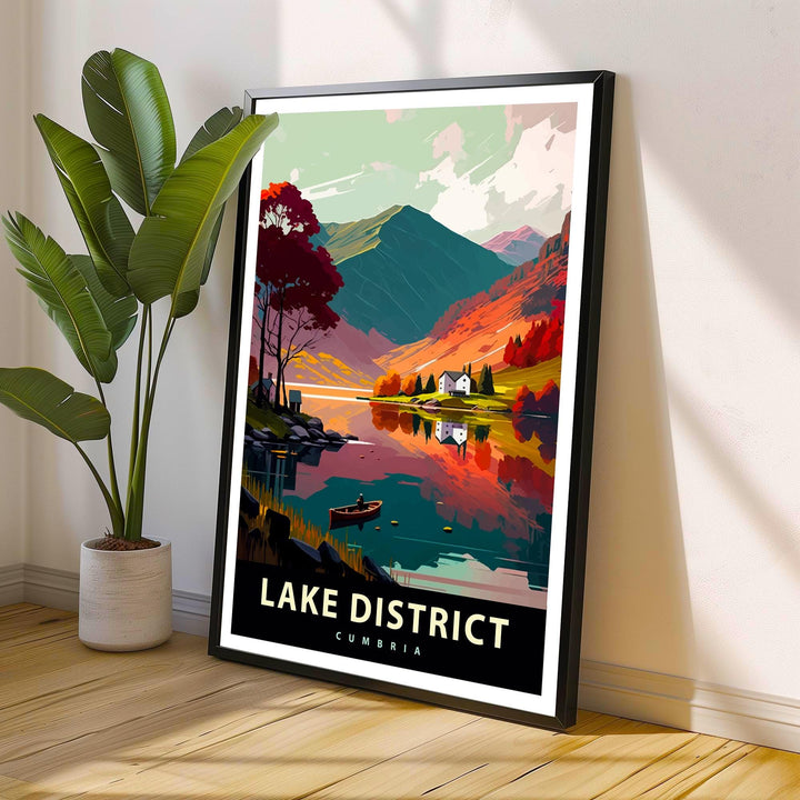 Lake District Travel Poster UK Landscape Art Lake District Print Scenic UK Poster Lake District Wall Decor