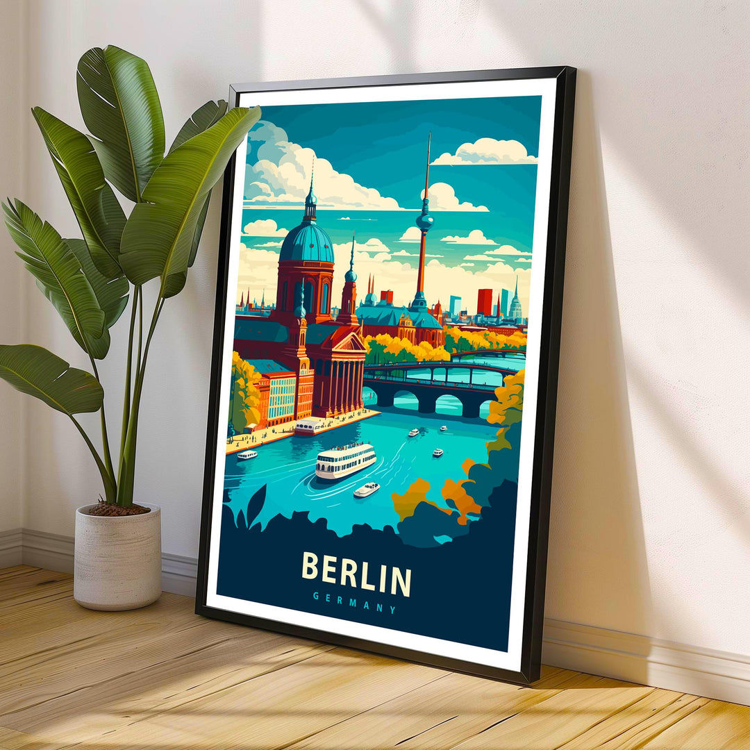 Berlin Germany Travel Poster Berlin City Art Berlin Skyline Print Scenic Germany Poster Berlin Wall Art