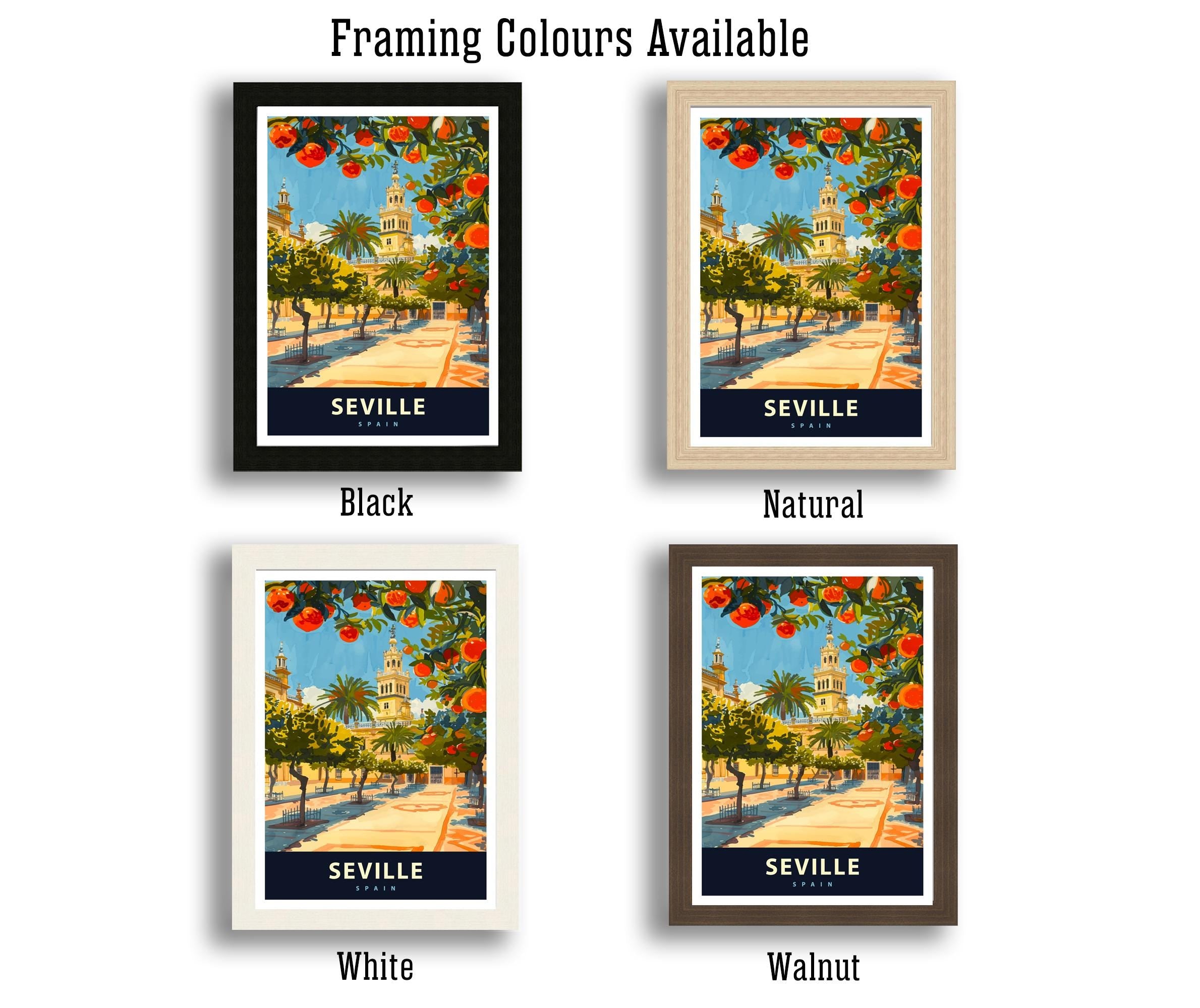 Seville Spain Travel Poster Spanish City Art Seville Print Scenic Spain Poster Seville Architecture Decor