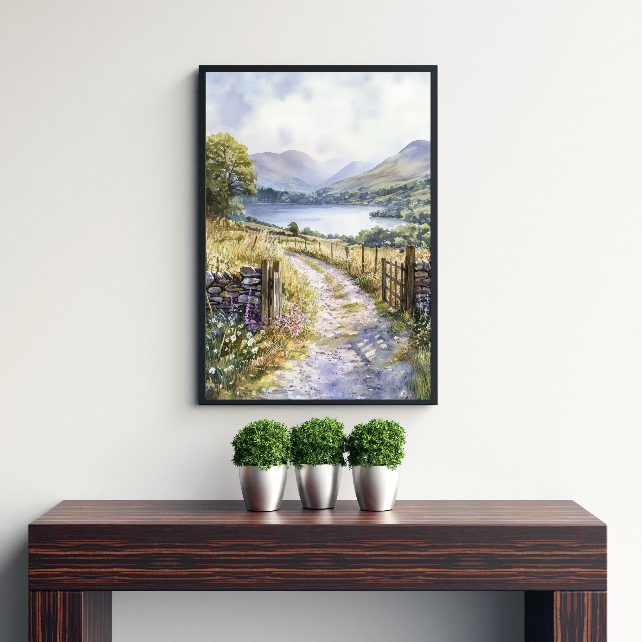 Keswick Lake District Watercolor Painting Derwentwater Art Keswick Print Scenic Lake District Decor
