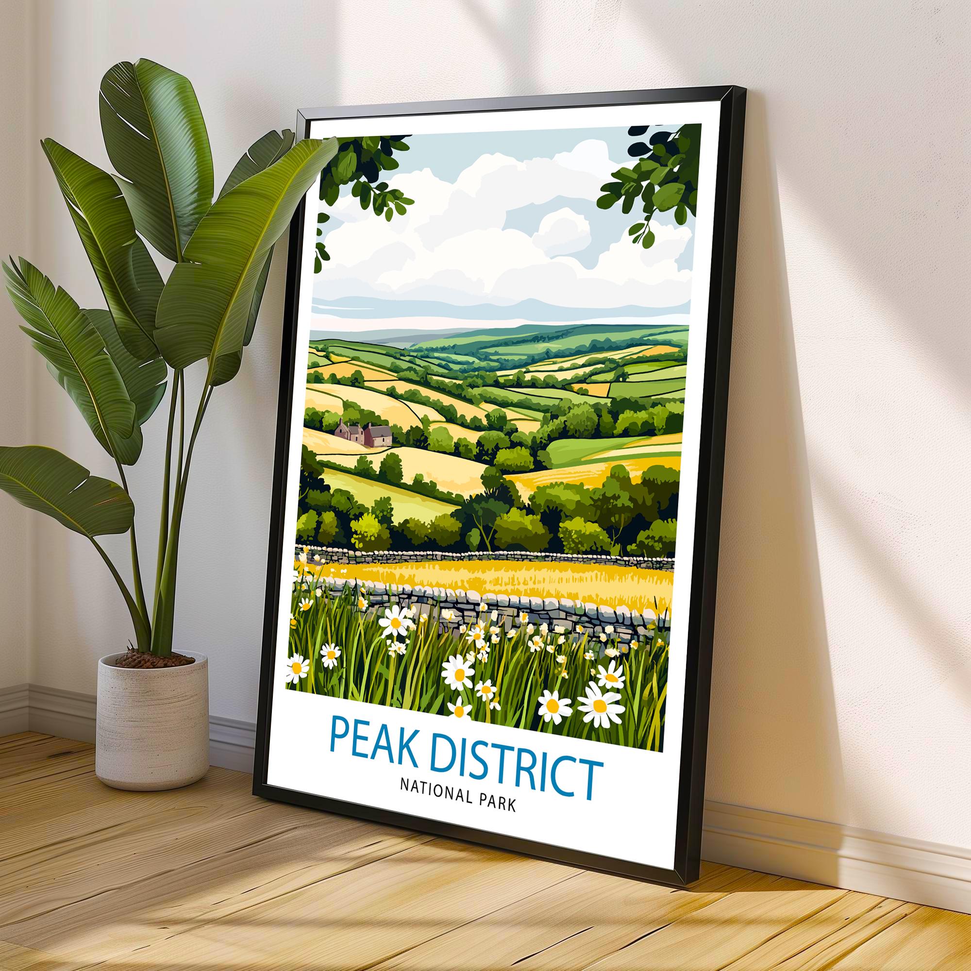 Peak District Travel Print | Peak District Art | Peak District Print | Landscape | Travel Poster | Peak District Poster