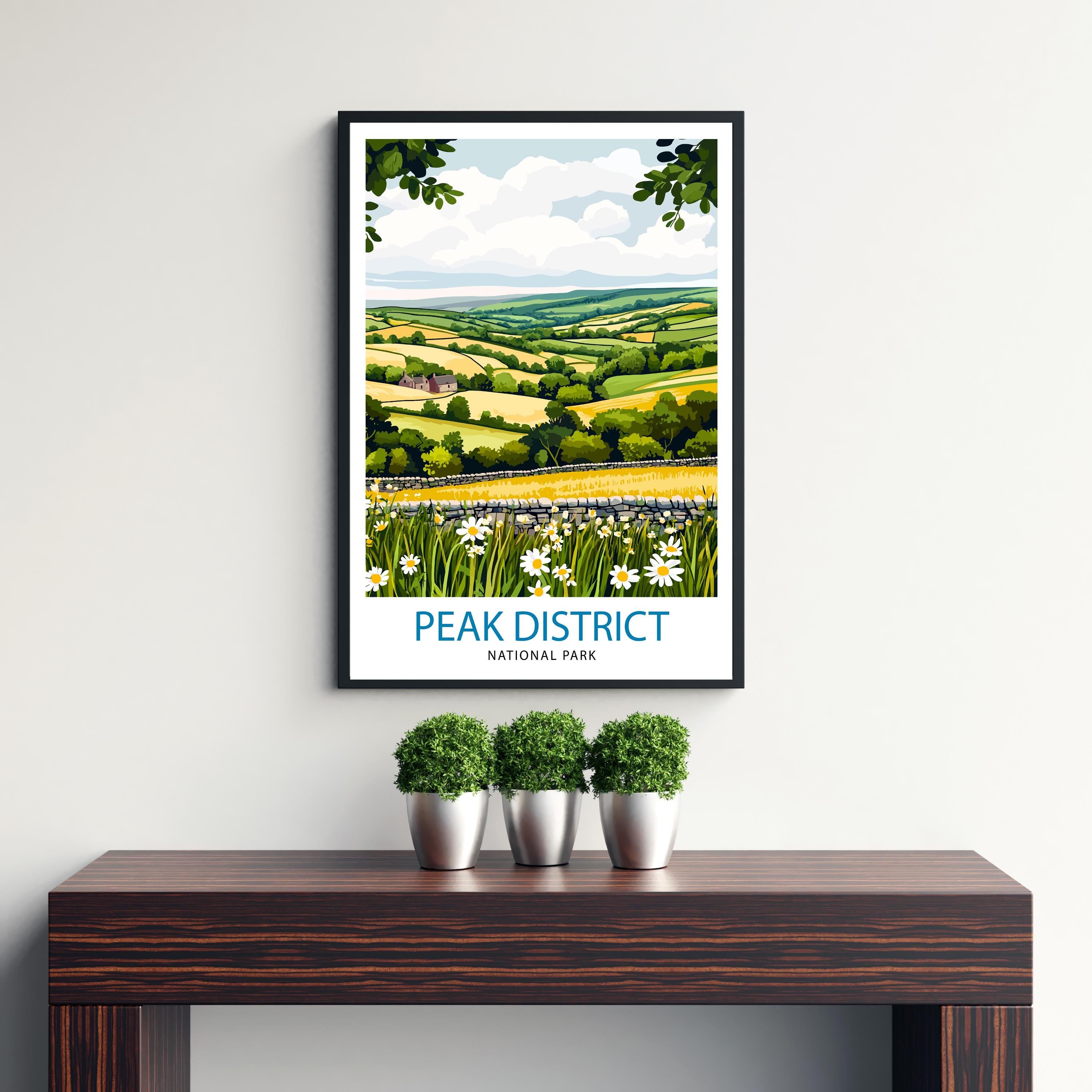 Peak District Travel Print | Peak District Art | Peak District Print | Landscape | Travel Poster | Peak District Poster