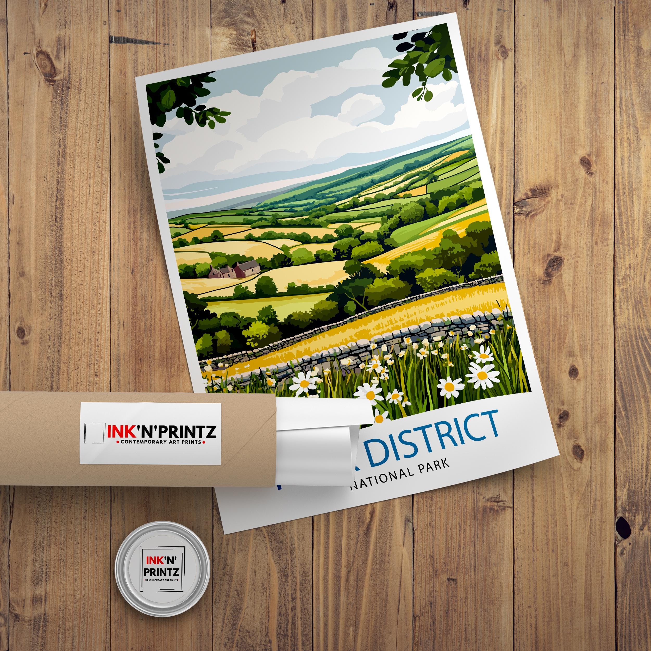Peak District Travel Print | Peak District Art | Peak District Print | Landscape | Travel Poster | Peak District Poster