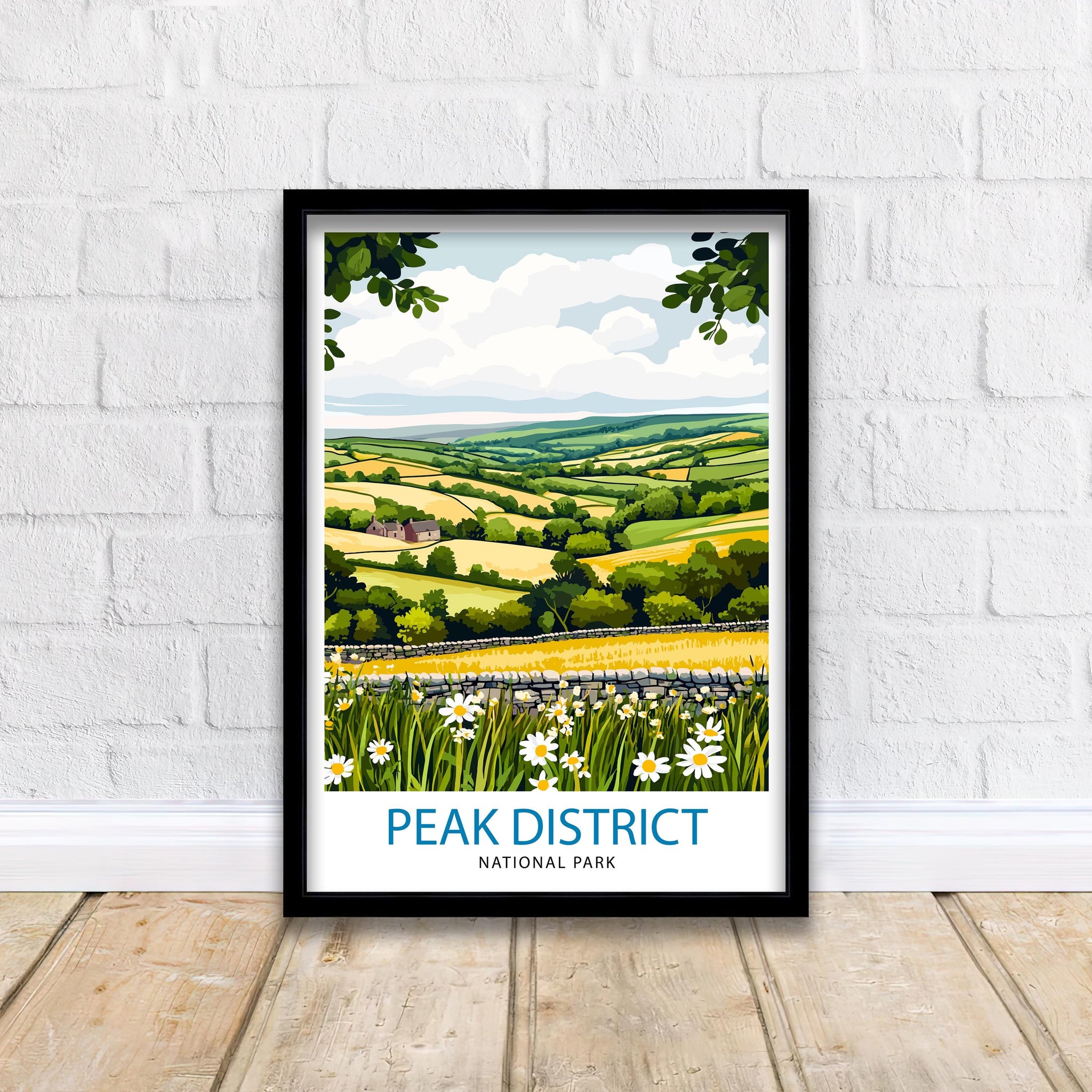 Peak District Travel Print | Peak District Art | Peak District Print | Landscape | Travel Poster | Peak District Poster