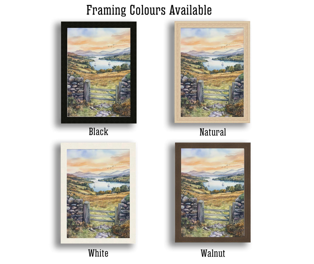Lake District Watercolor Travel Print Wall Decor Wall Art Lake District Landscape Wall Hanging Home Décor British Countryside Gift Art