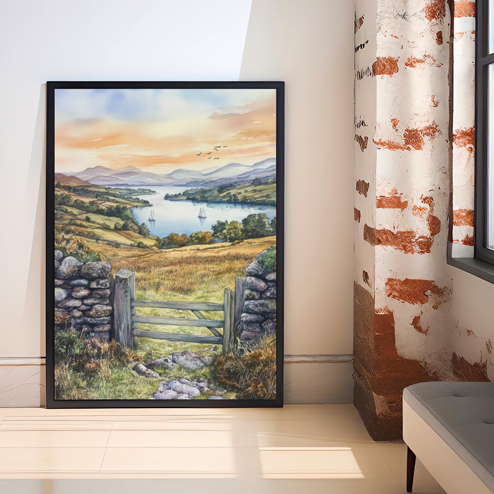 Lake District Watercolor Travel Print Wall Decor Wall Art Lake District Landscape Wall Hanging Home Décor British Countryside Gift Art