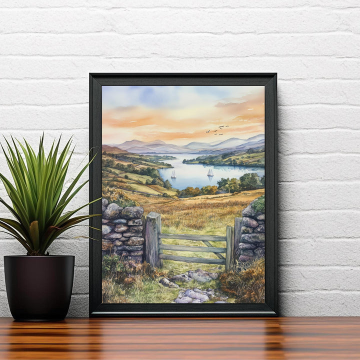Lake District Watercolor Travel Print Wall Decor Wall Art Lake District Landscape Wall Hanging Home Décor British Countryside Gift Art
