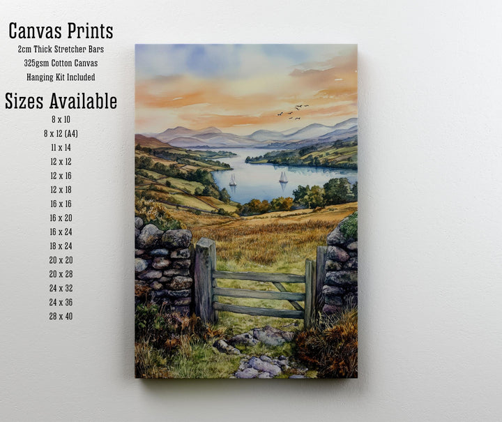 Lake District Watercolor Travel Print Wall Decor Wall Art Lake District Landscape Wall Hanging Home Décor British Countryside Gift Art